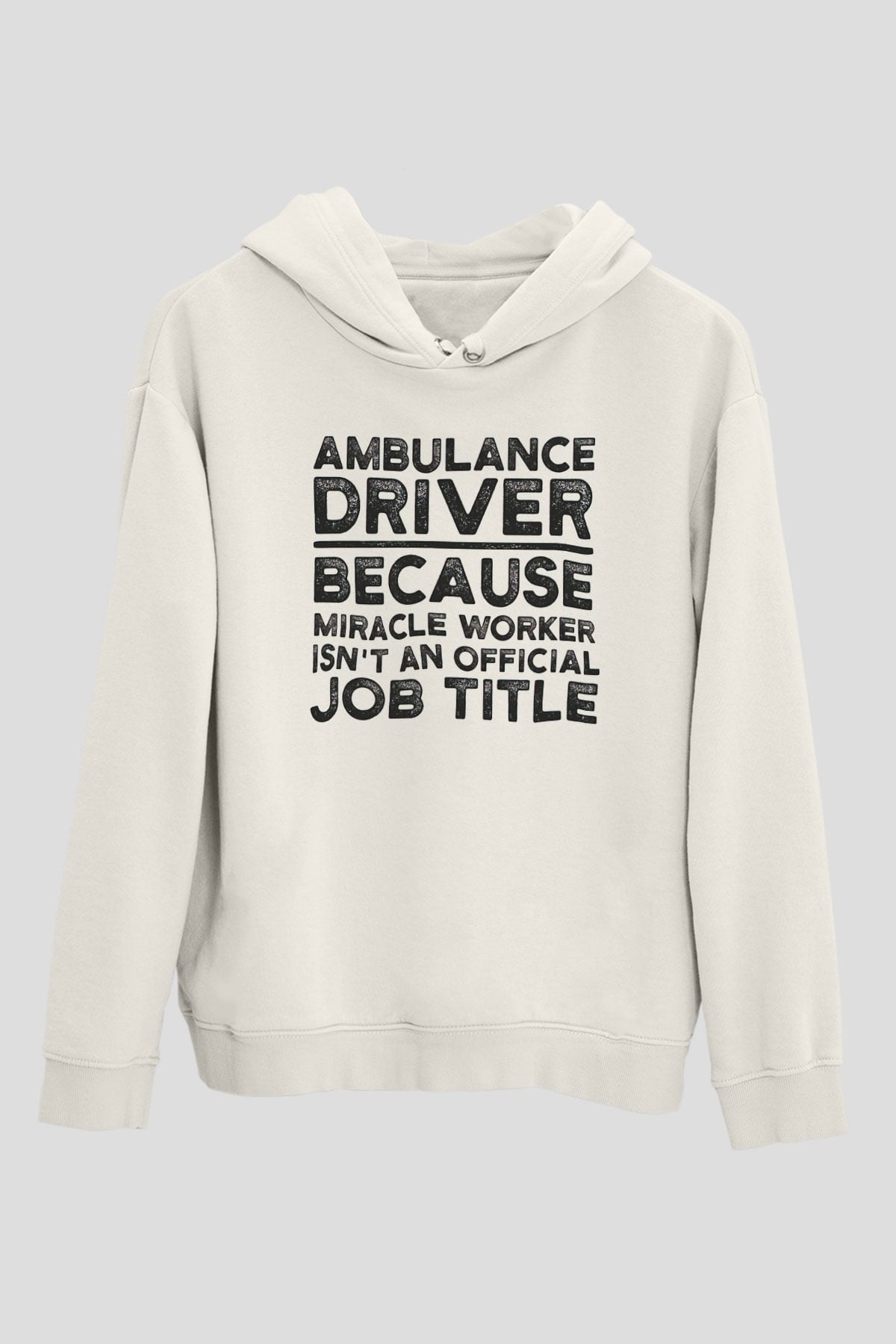 Ambulans şoförü Beyaz Unisex Kapüşonlu Sweatshirt