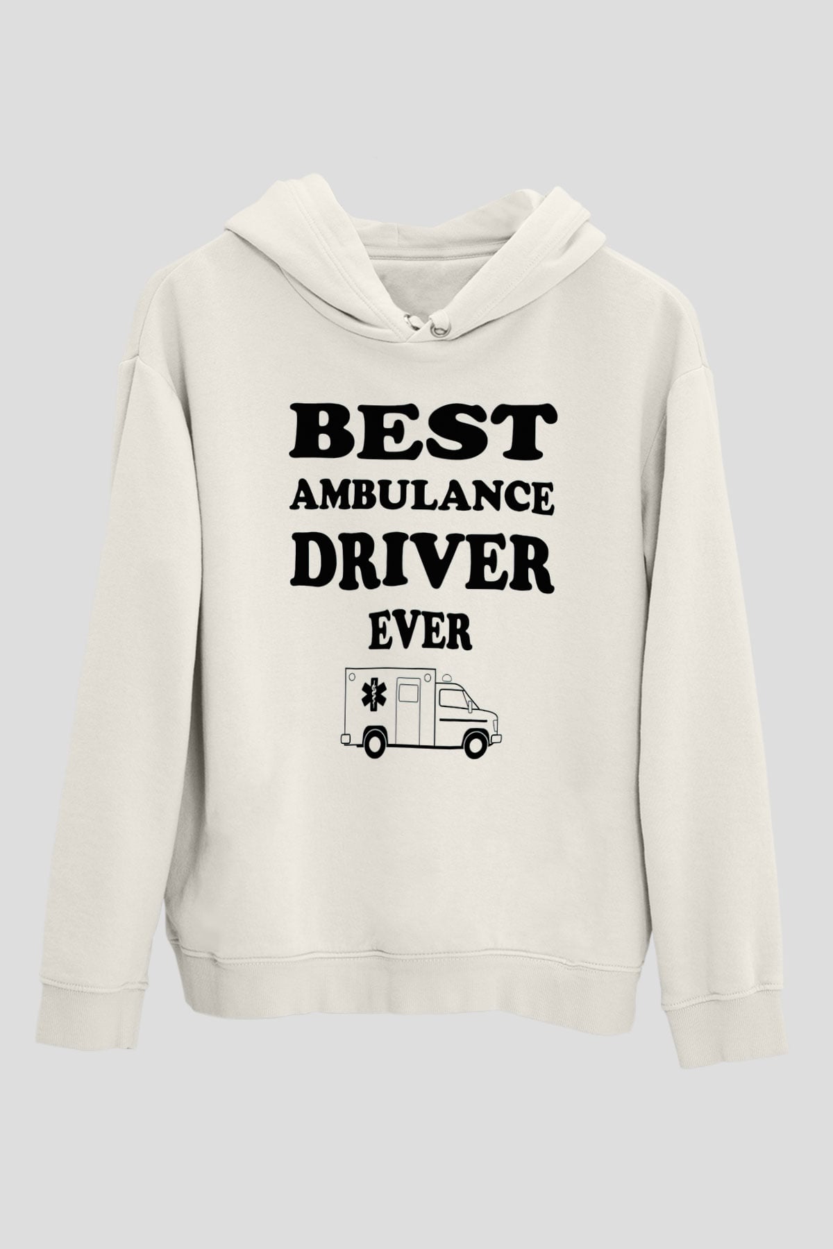 Ambulans şoförü Beyaz Unisex Kapüşonlu Sweatshirt