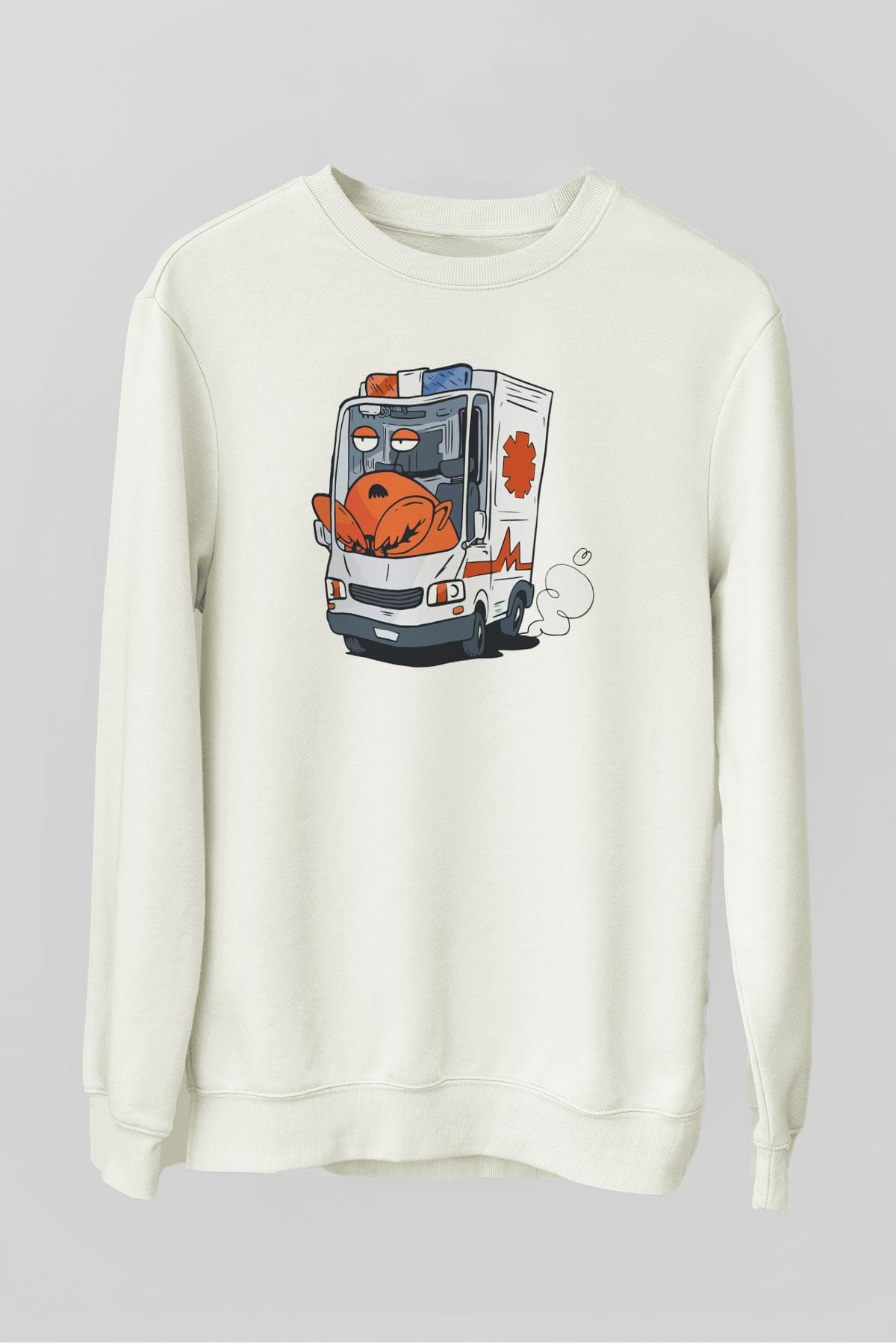 Ambulans şoförü Beyaz Unisex Sweatshirt