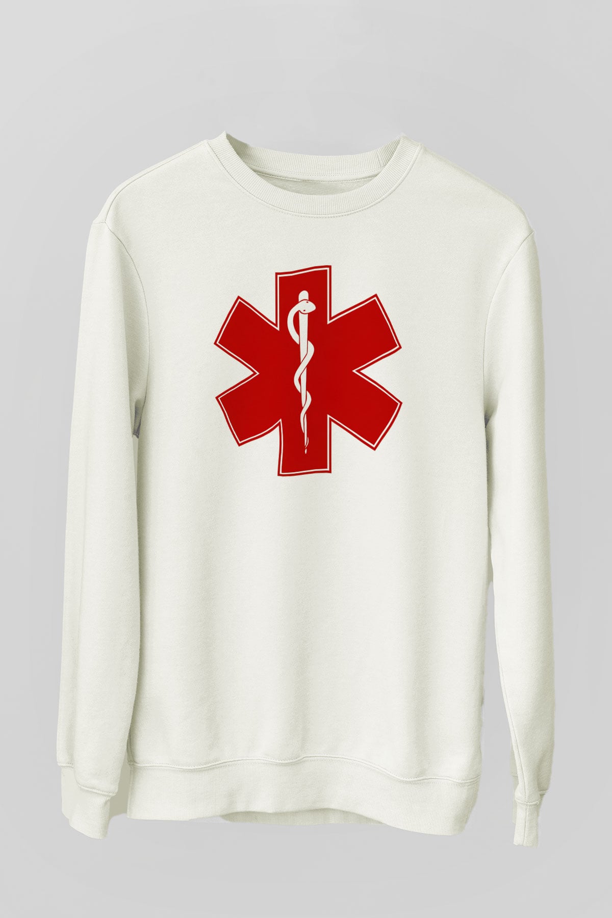 Ambulans şoförü Beyaz Unisex Sweatshirt
