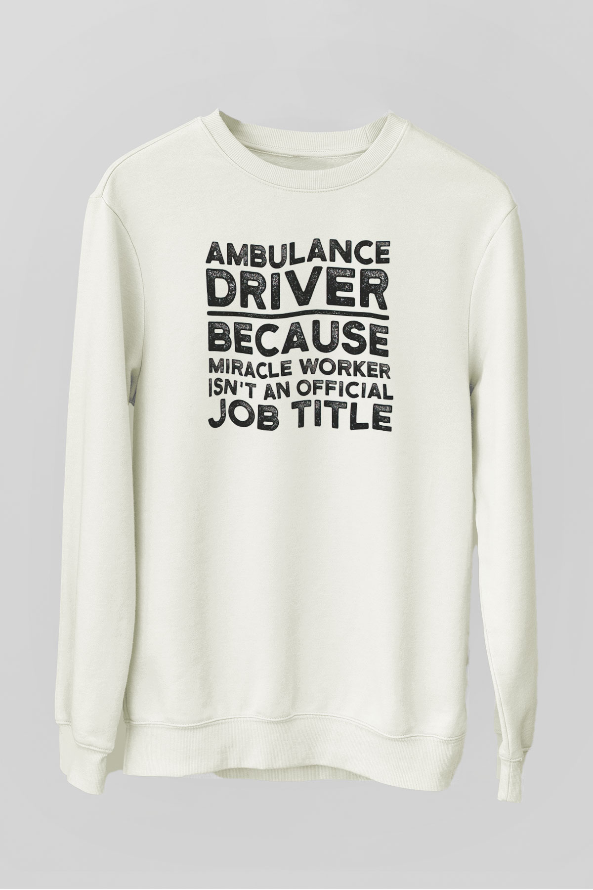 Ambulans şoförü Beyaz Unisex Sweatshirt