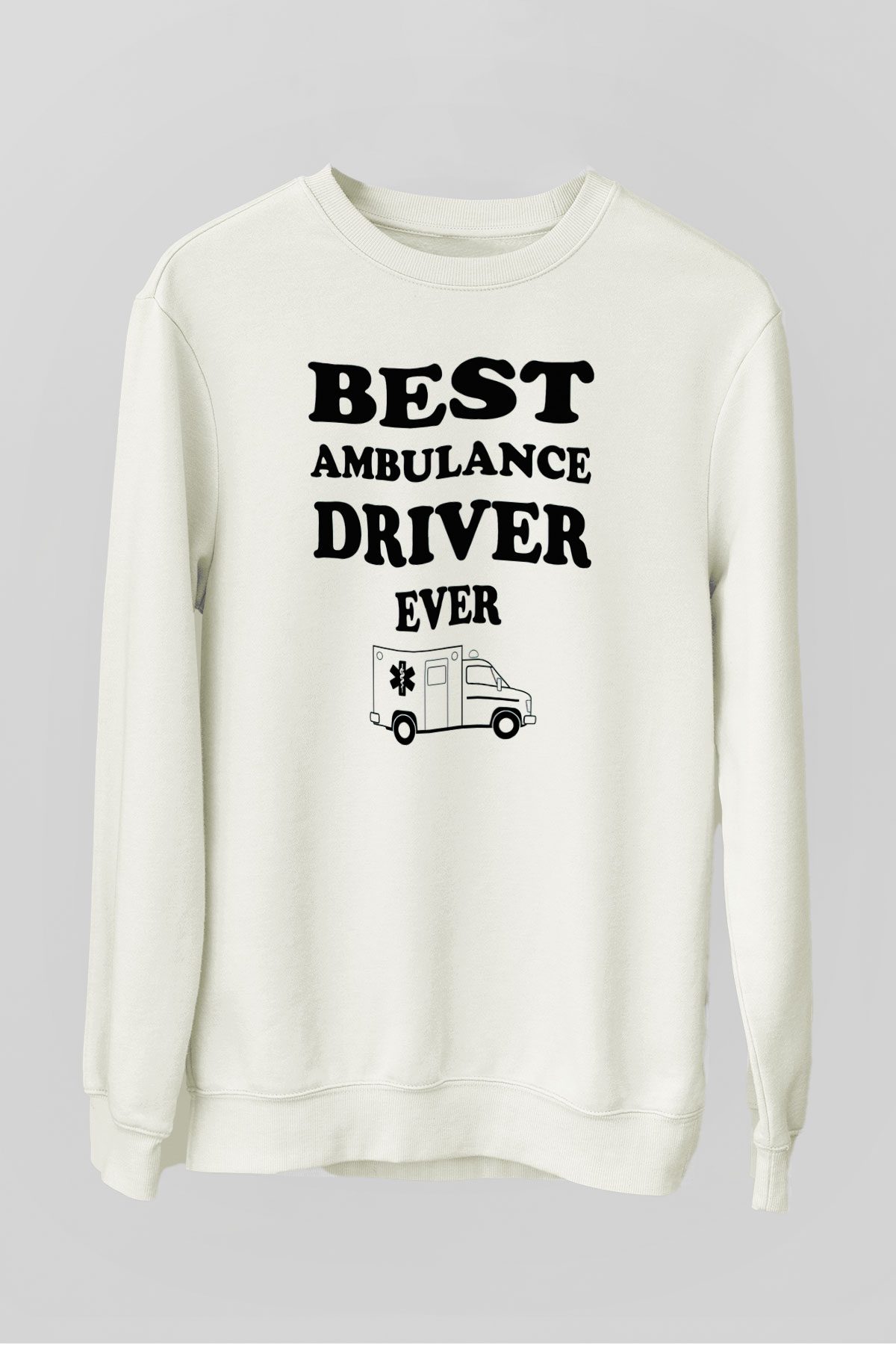 Ambulans şoförü Beyaz Unisex Sweatshirt