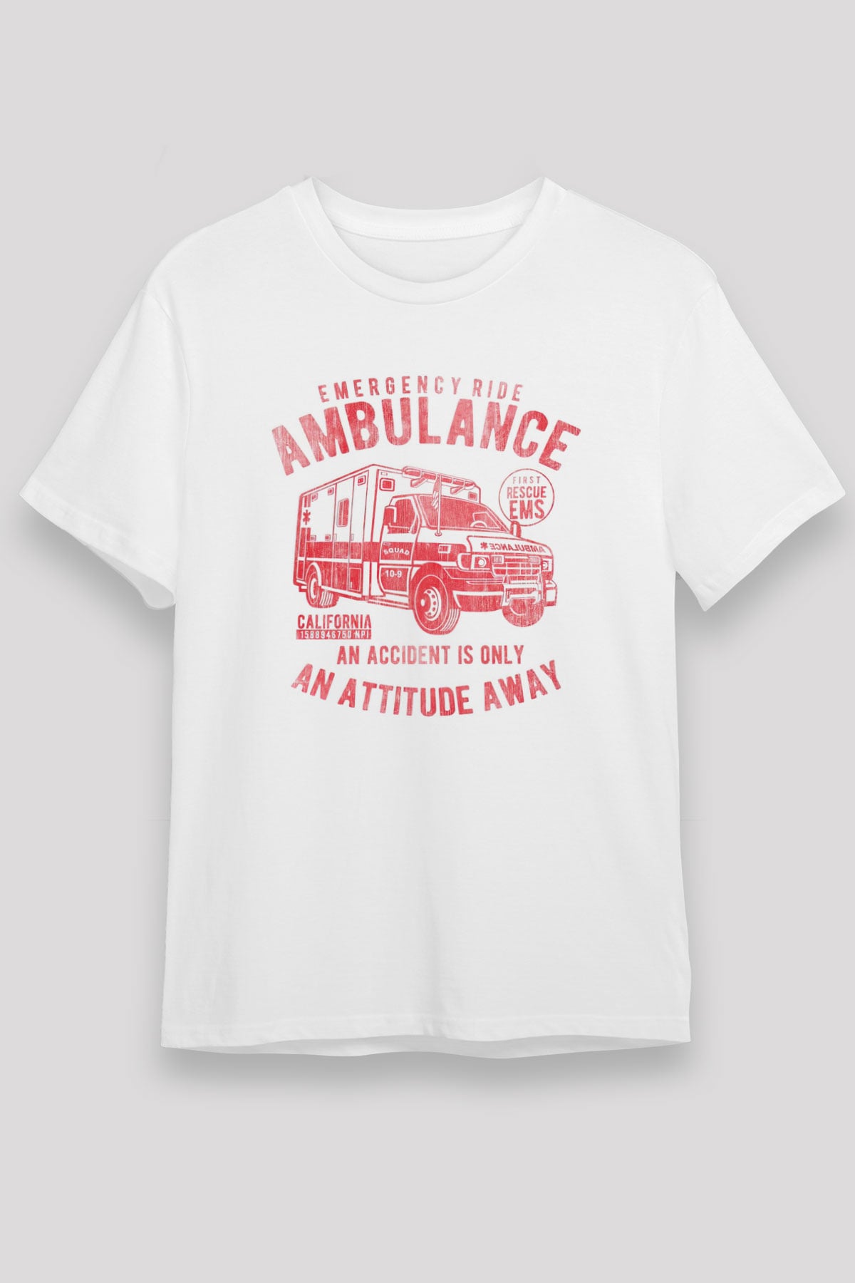 Ambulans şoförü Beyaz Unisex Tişört T-Shirt - TişörtFabrikası