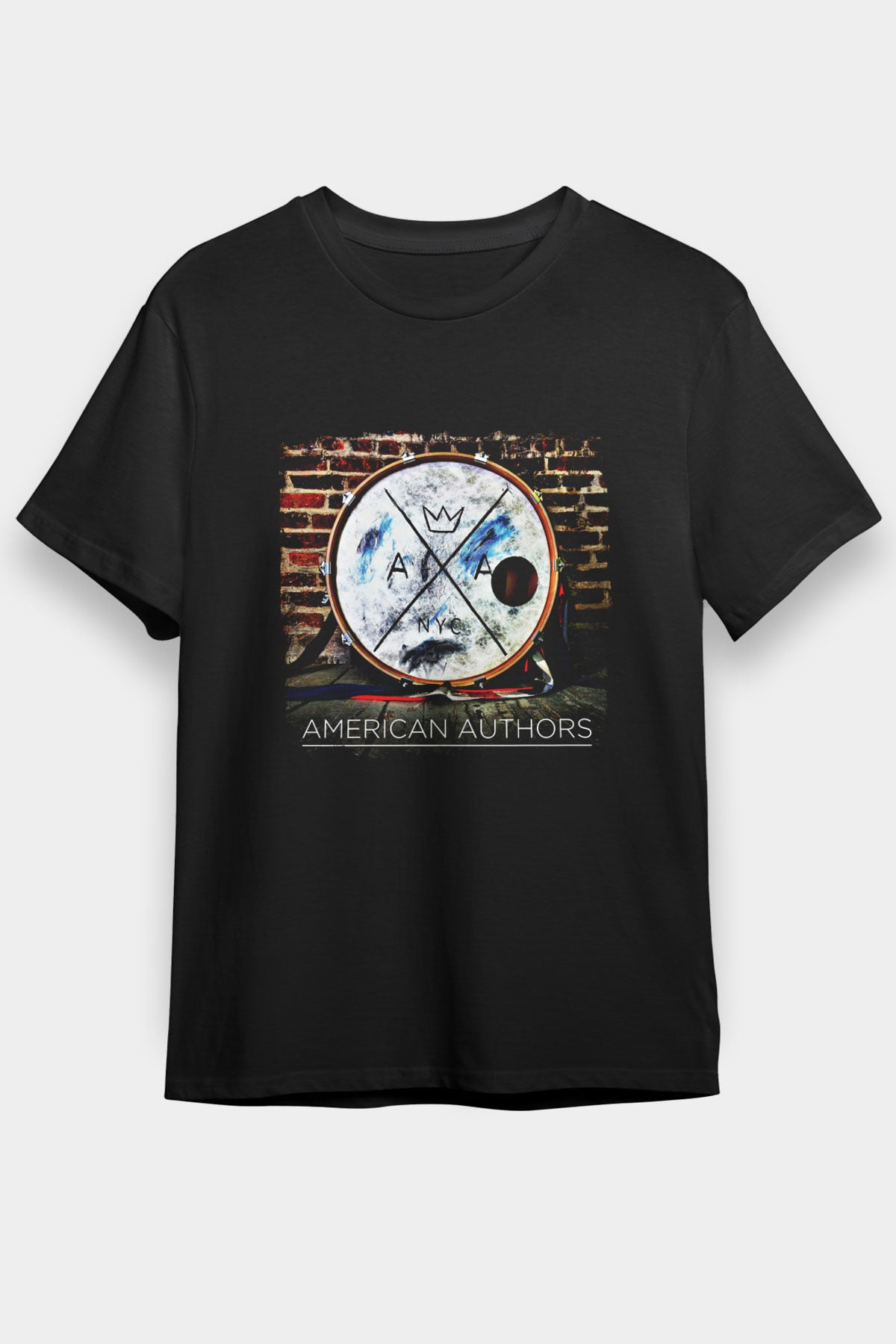 American Authors Baskılı Unisex Siyah Tişört