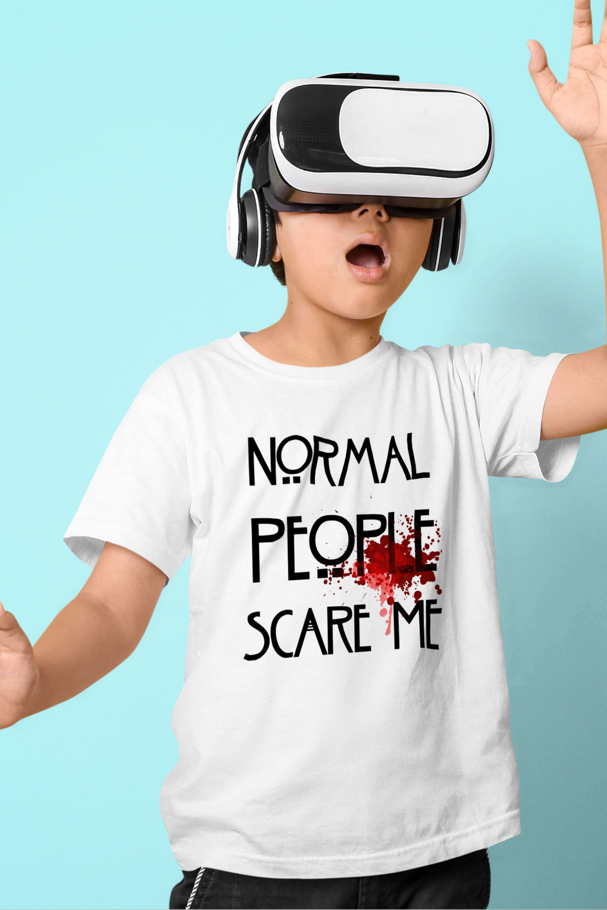 American Horror Story Baskılı Beyaz Unisex Çocuk Tişört