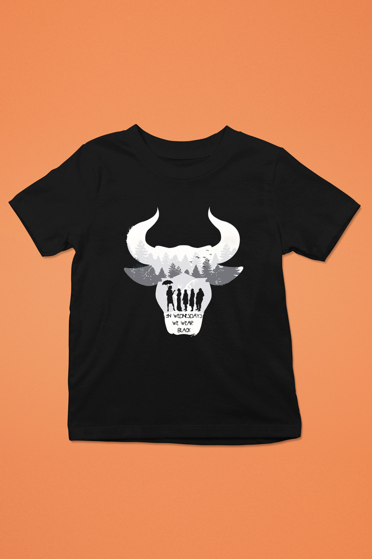 American Horror Story Baskılı Siyah Unisex Çocuk Tişört