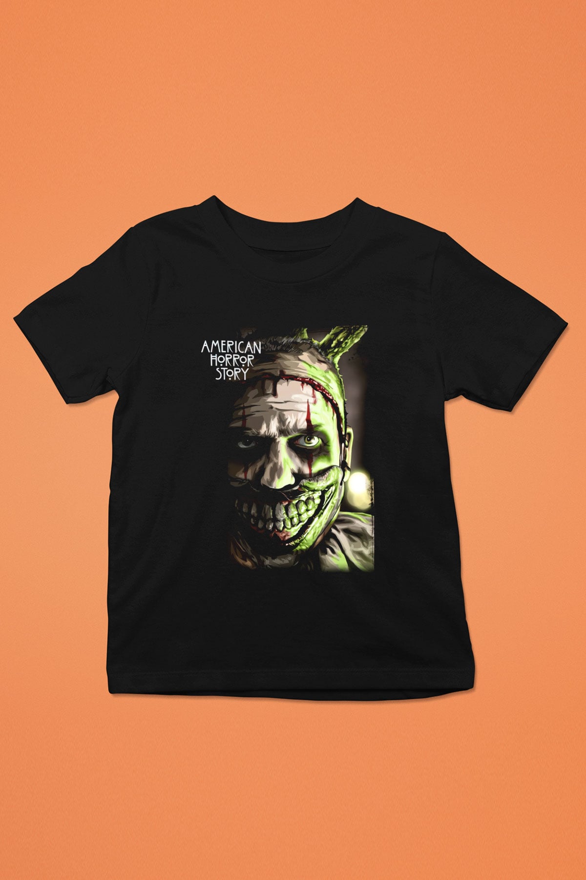 American Horror Story Baskılı Siyah Unisex Çocuk Tişört
