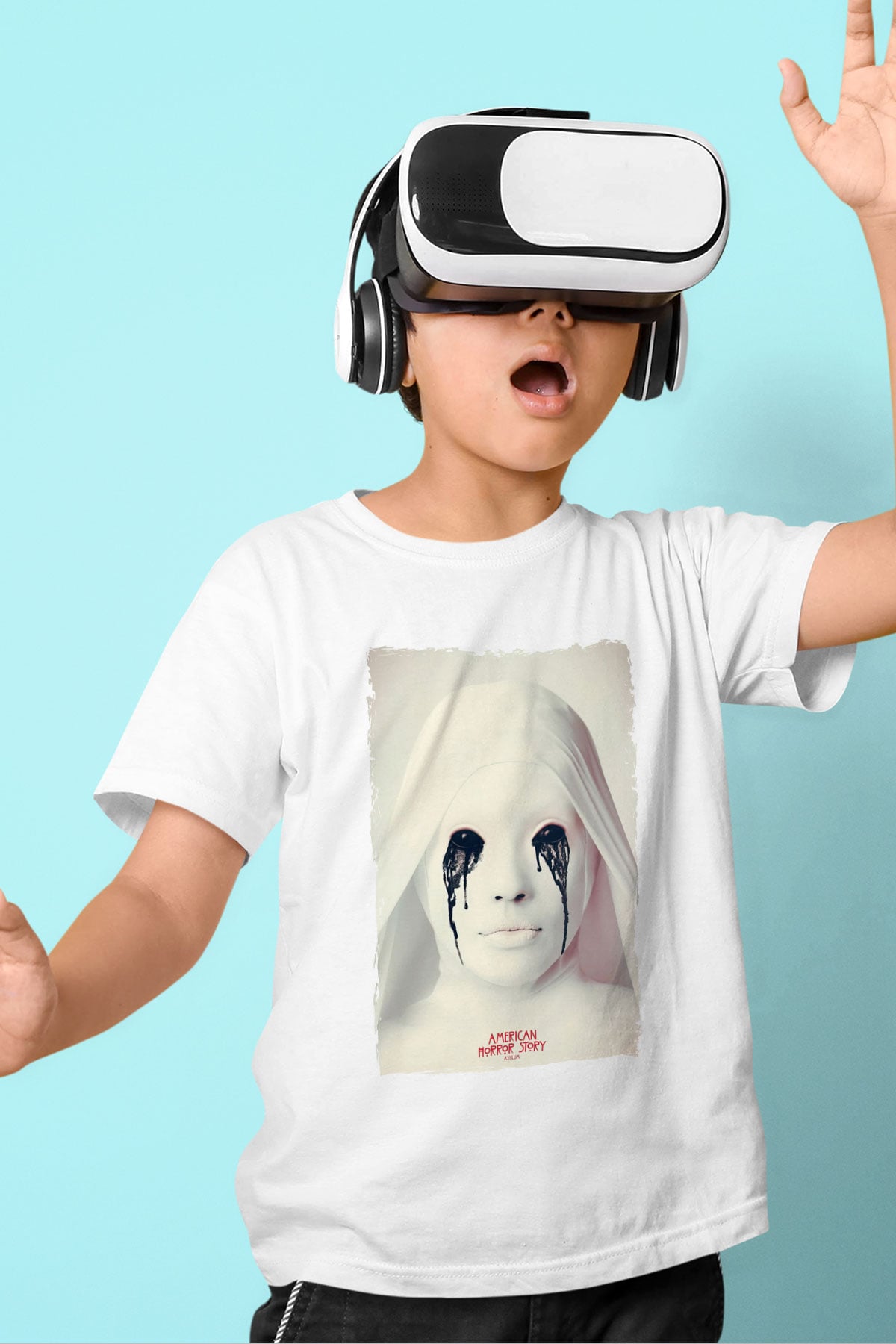 American Horror Story Beyaz Unisex Çocuk Tişört