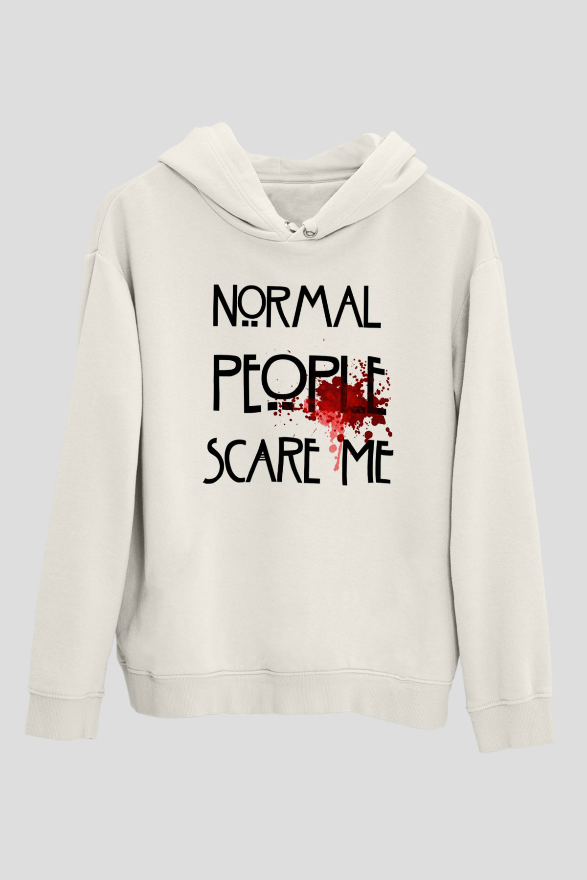 American Horror Story Beyaz Unisex Kapşonlu Sweatshirt