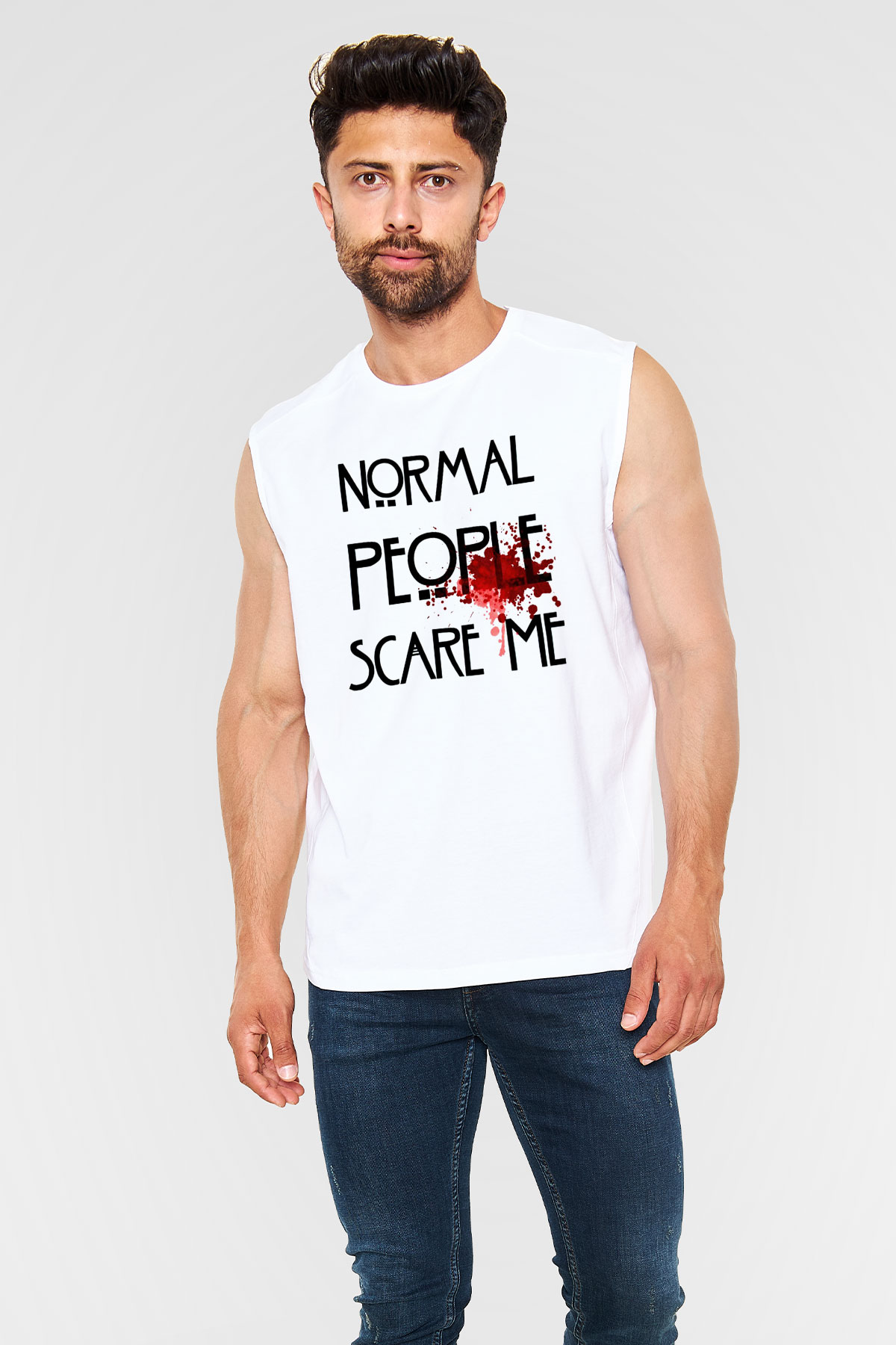 American Horror Story Beyaz Unisex Kolsuz Tişört