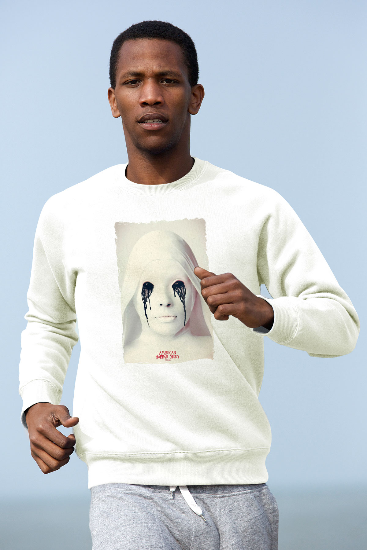 American Horror Story Beyaz Unisex Sweatshirt
