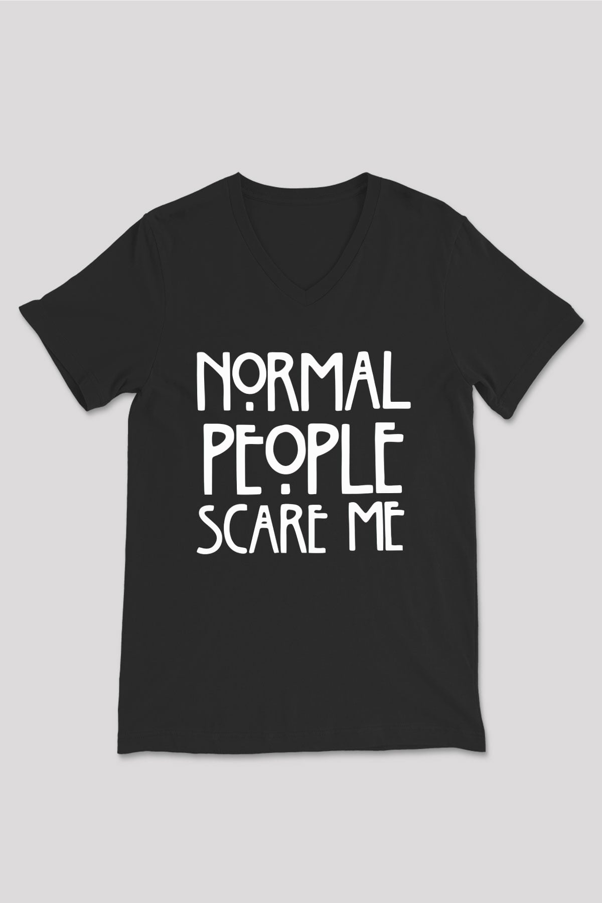 American Horror Story Normal People Scare Me Siyah Unisex V Yaka Tişört T-Shirt