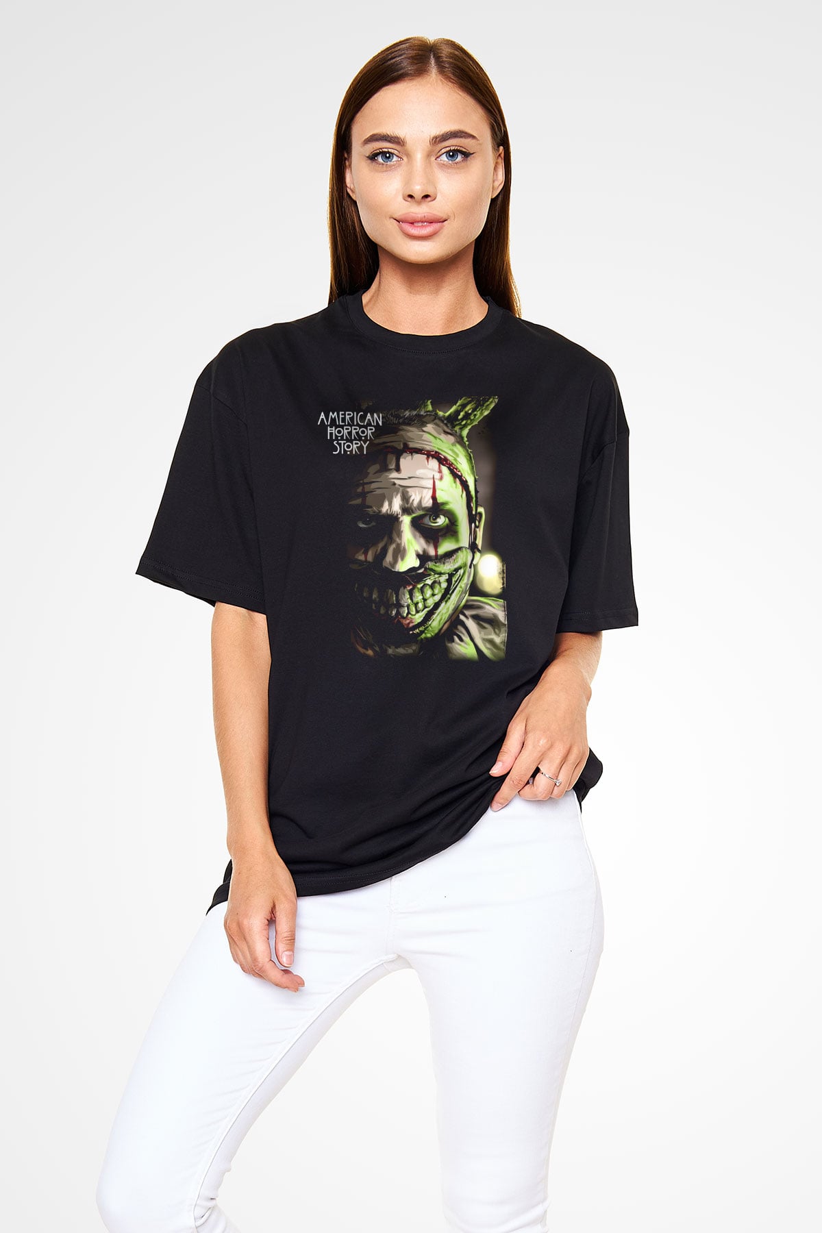 American Horror Story Siyah Unisex Oversize Tişört T-Shirt