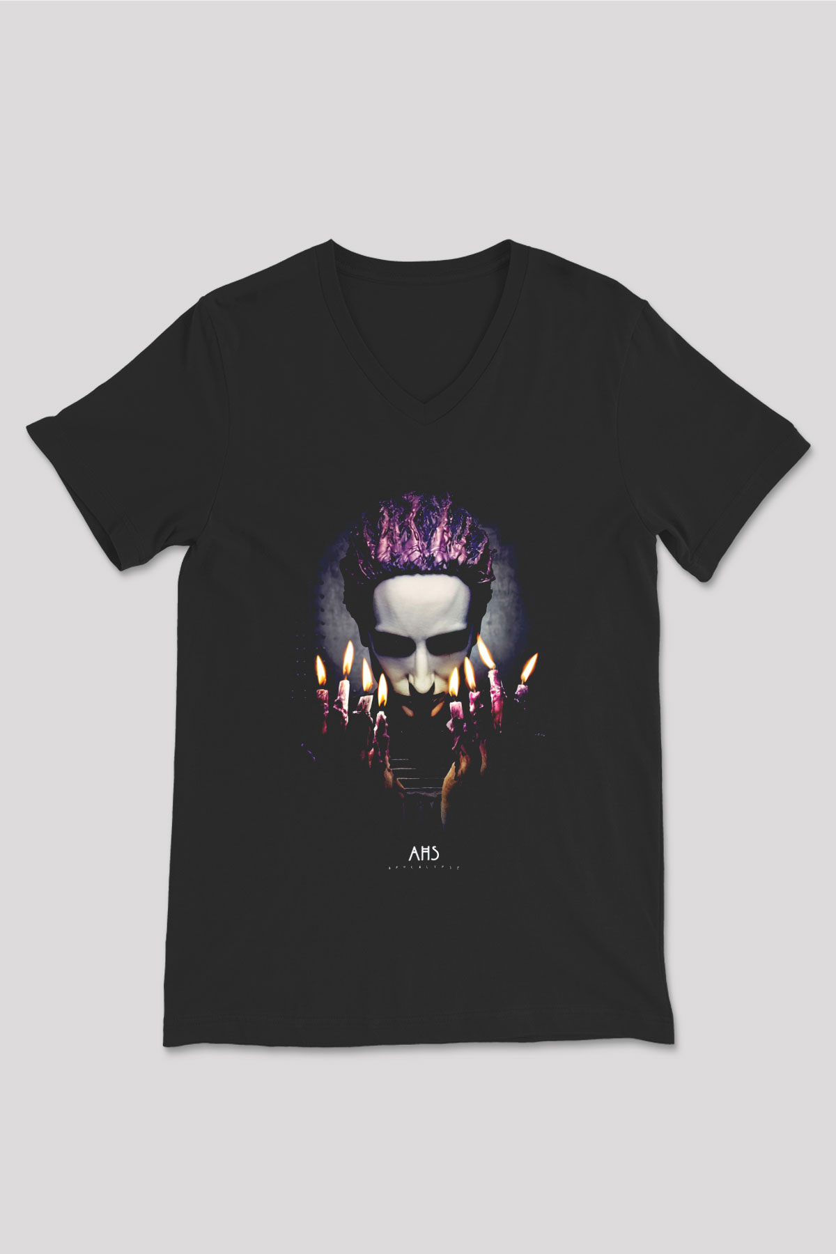 American Horror Story Siyah Unisex V Yaka Tişört
