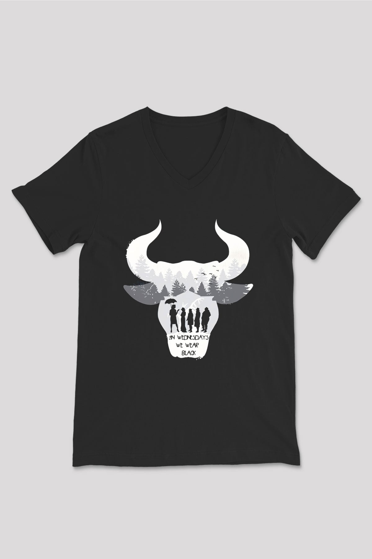 American Horror Story Siyah Unisex V Yaka Tişört T-Shirt