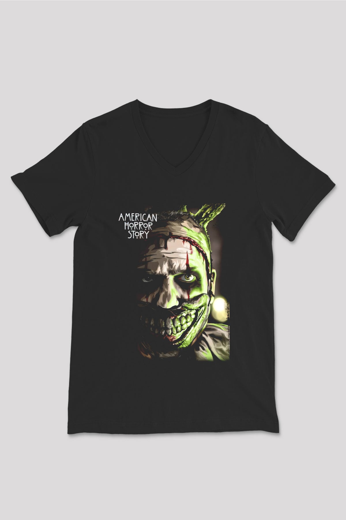 American Horror Story Siyah Unisex V Yaka Tişört T-Shirt