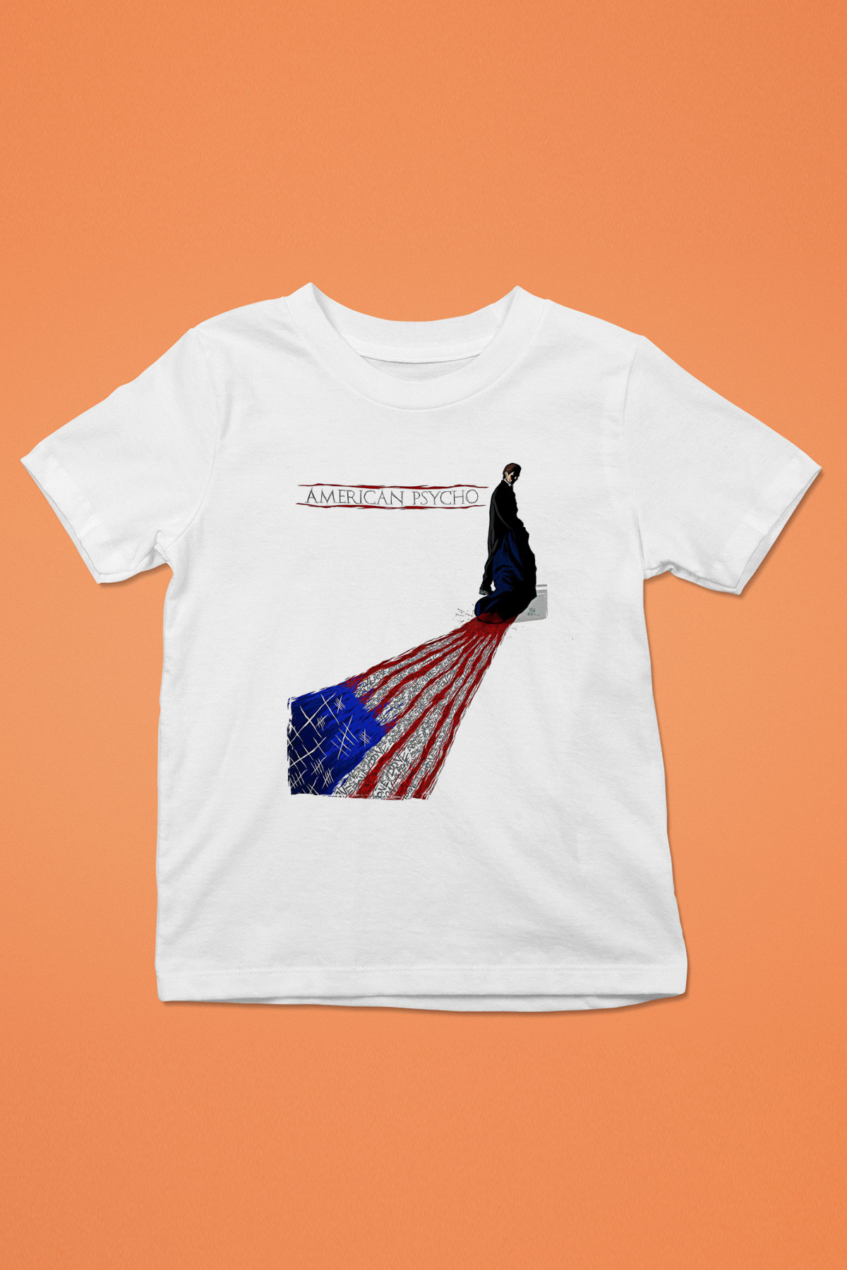 American Psycho Baskılı Beyaz Unisex Beyaz Çocuk Tişört - Tshirt