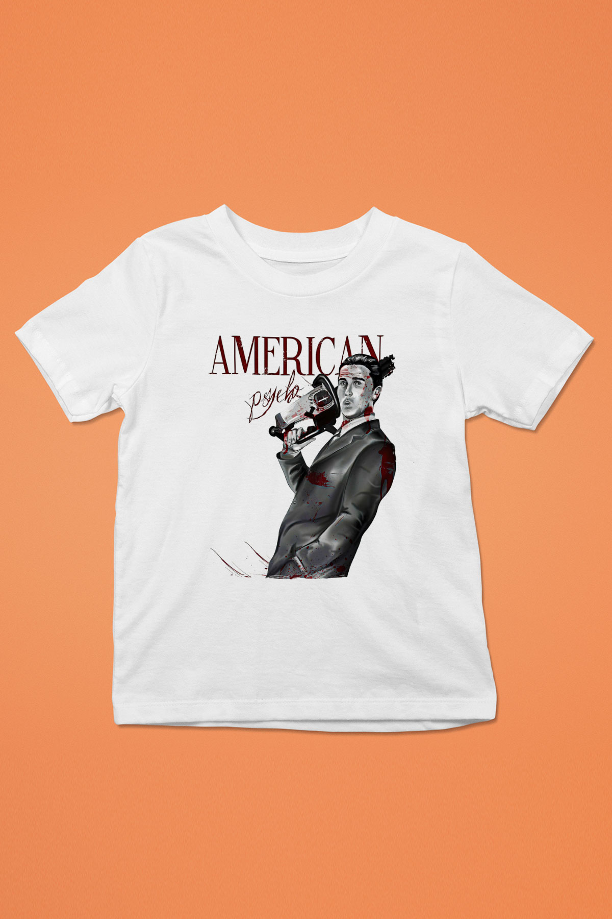 American Psycho Baskılı Beyaz Unisex Beyaz Çocuk Tişört - Tshirt