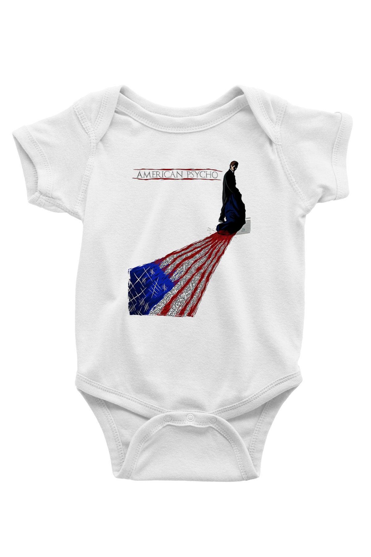 American Psycho Baskılı Beyaz Unisex Bebek Body - Zıbın