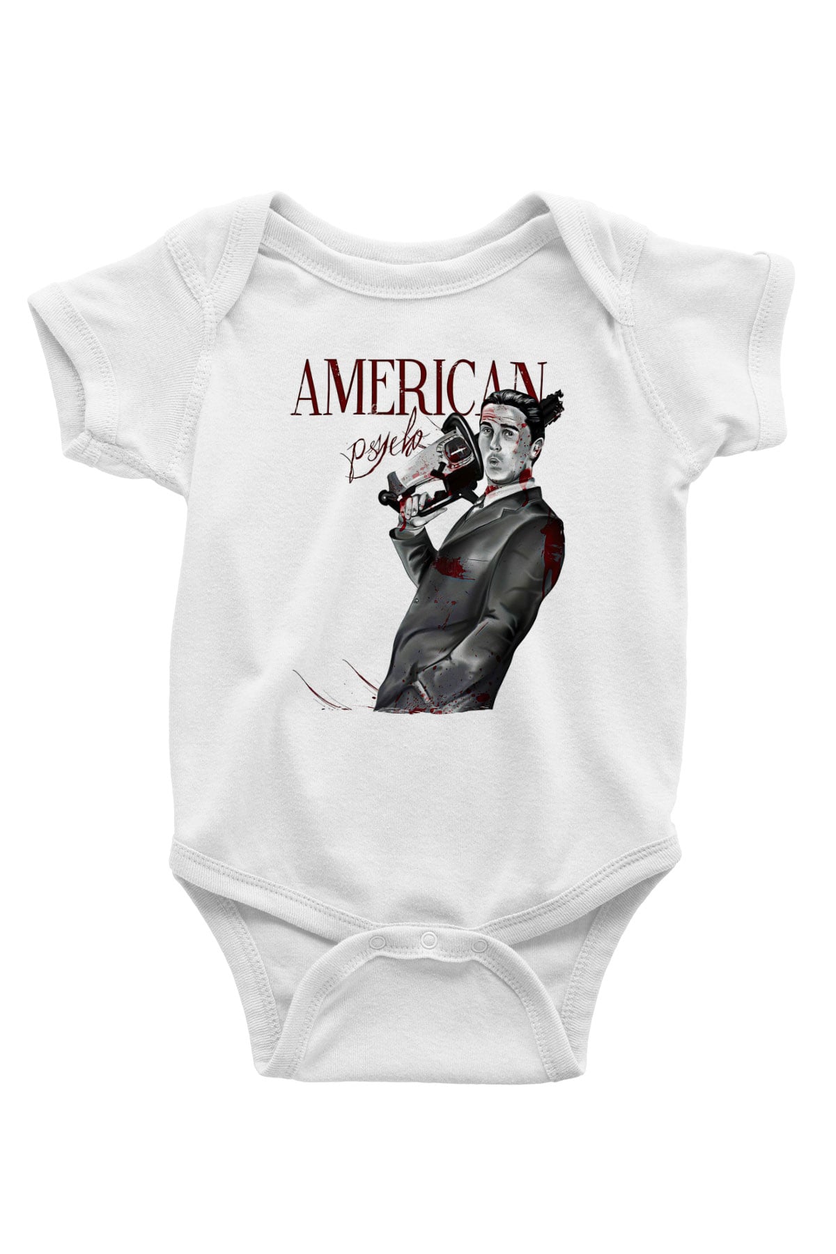 American Psycho Baskılı Beyaz Unisex Bebek Body - Zıbın