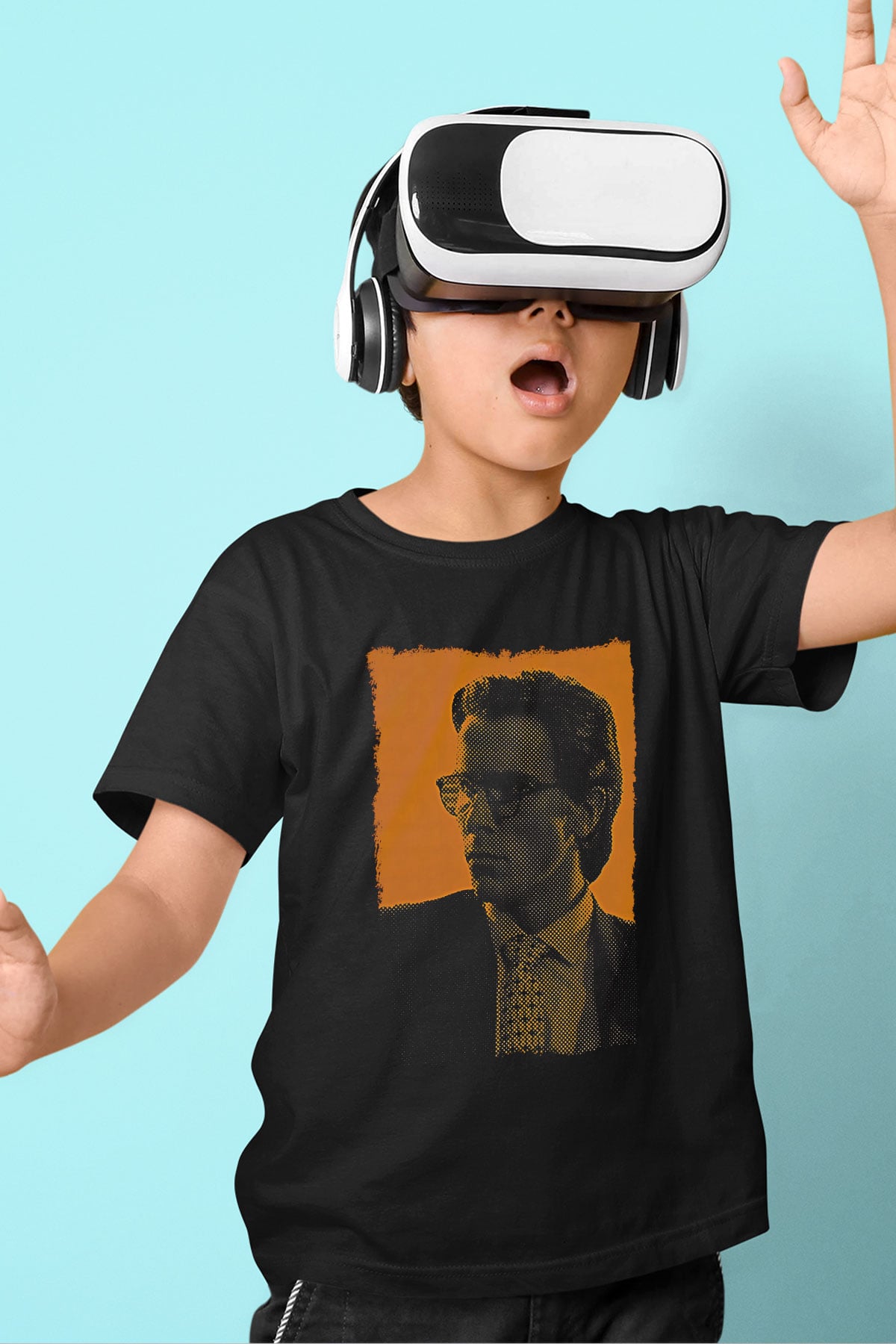 American Psycho Baskılı Unisex Siyah Çocuk Tişört - Tshirt
