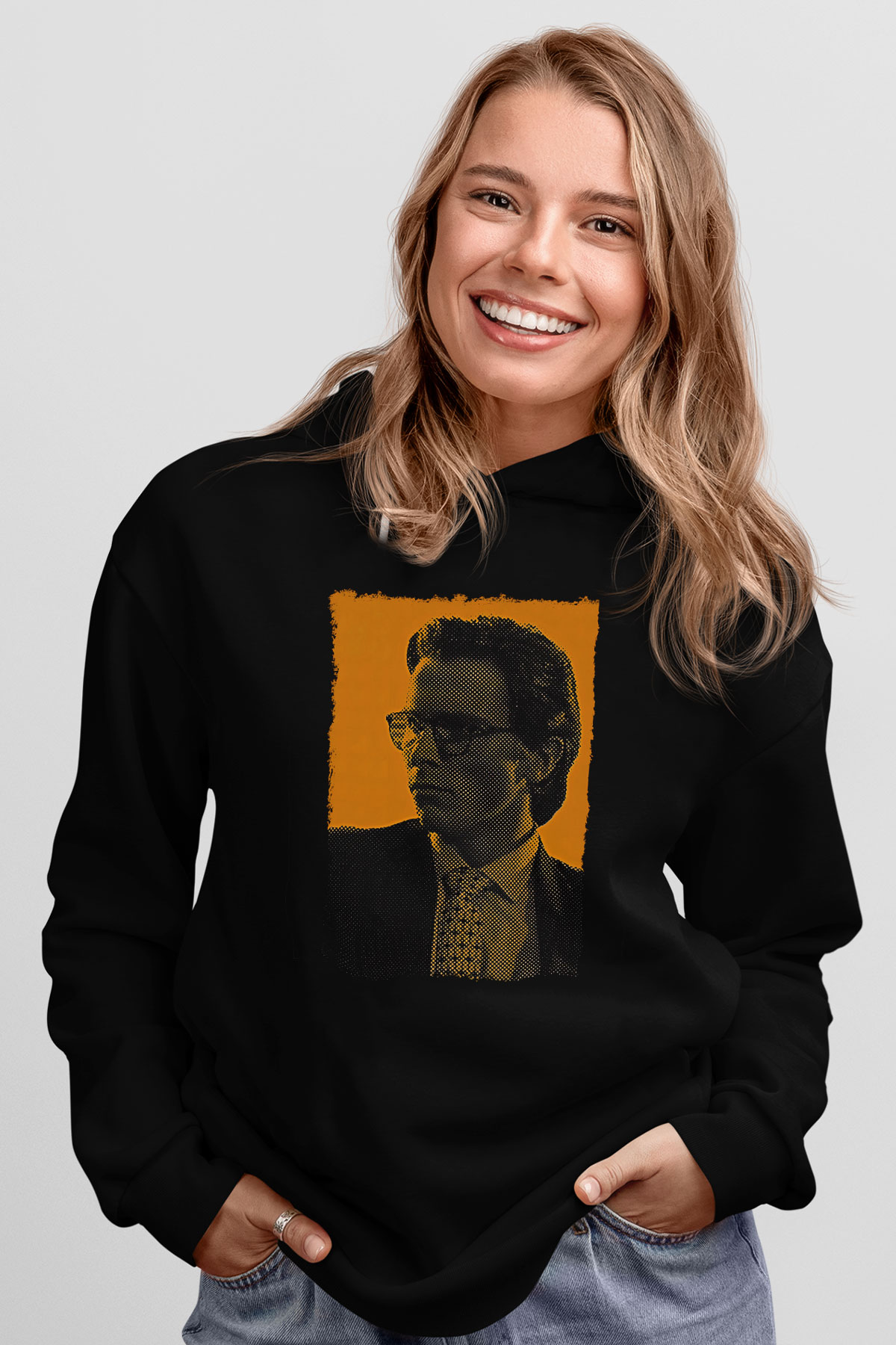 American Psycho Baskılı Unisex Siyah Hoodie