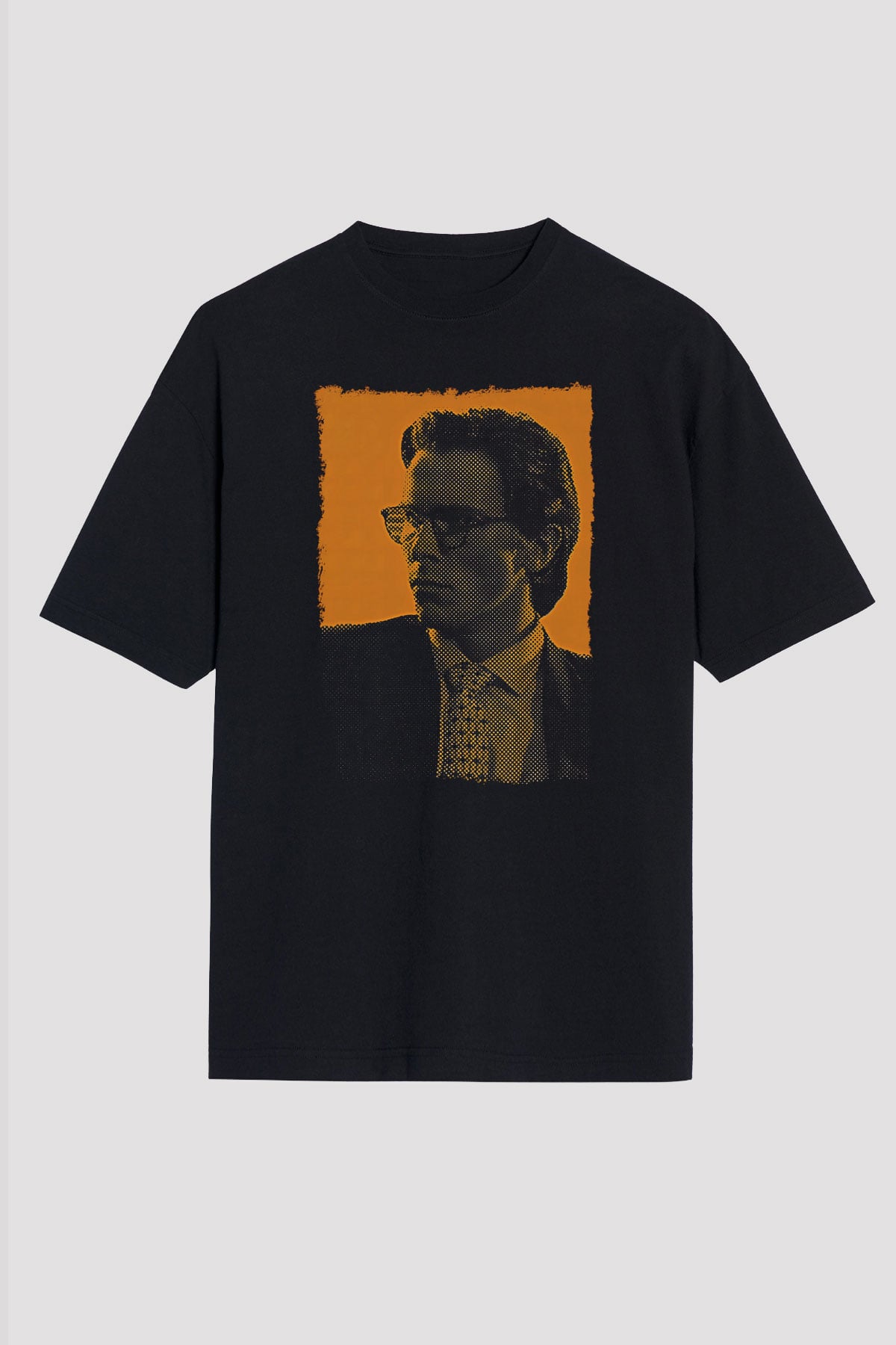 American Psycho Baskılı Unisex Siyah Oversize Tişört - Tshirt