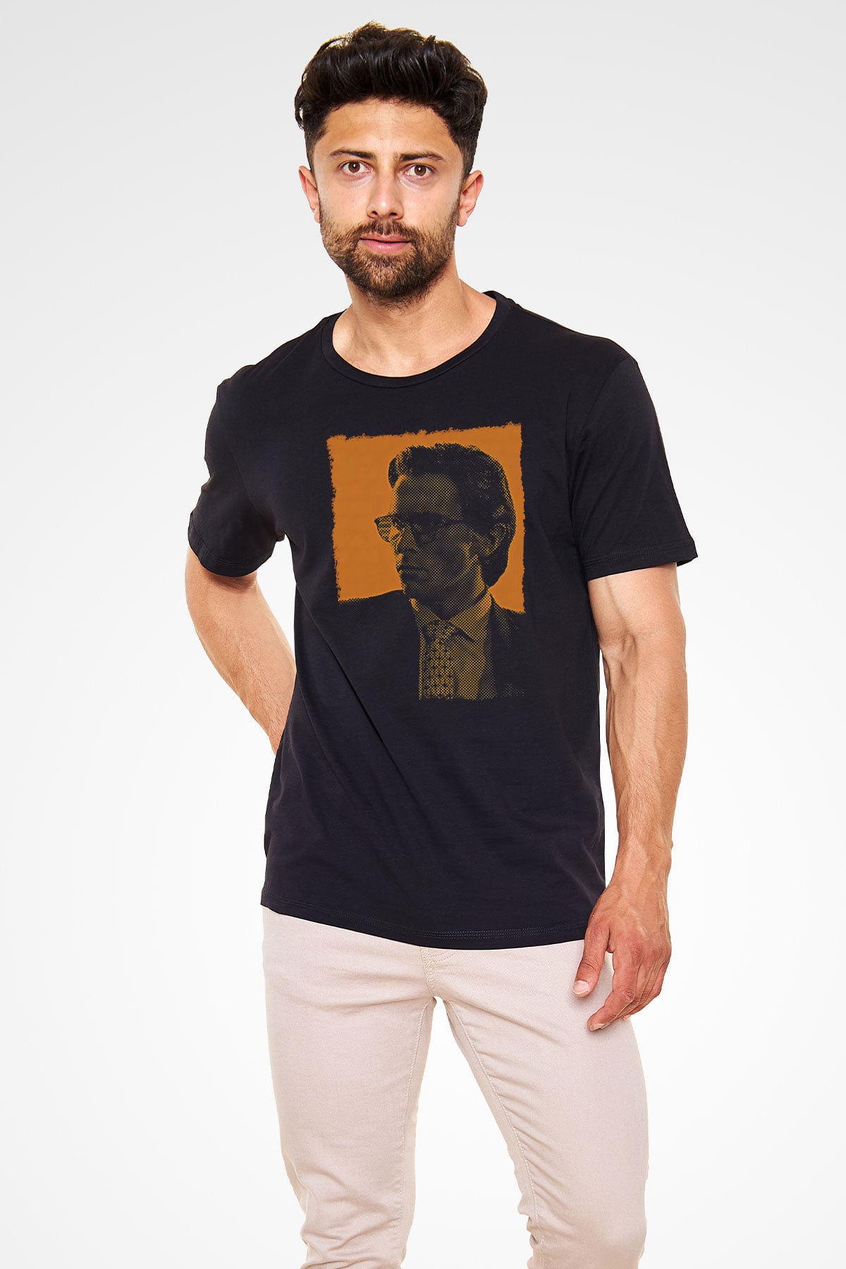 American Psycho Baskılı Unisex Siyah Tişört - Tshirt