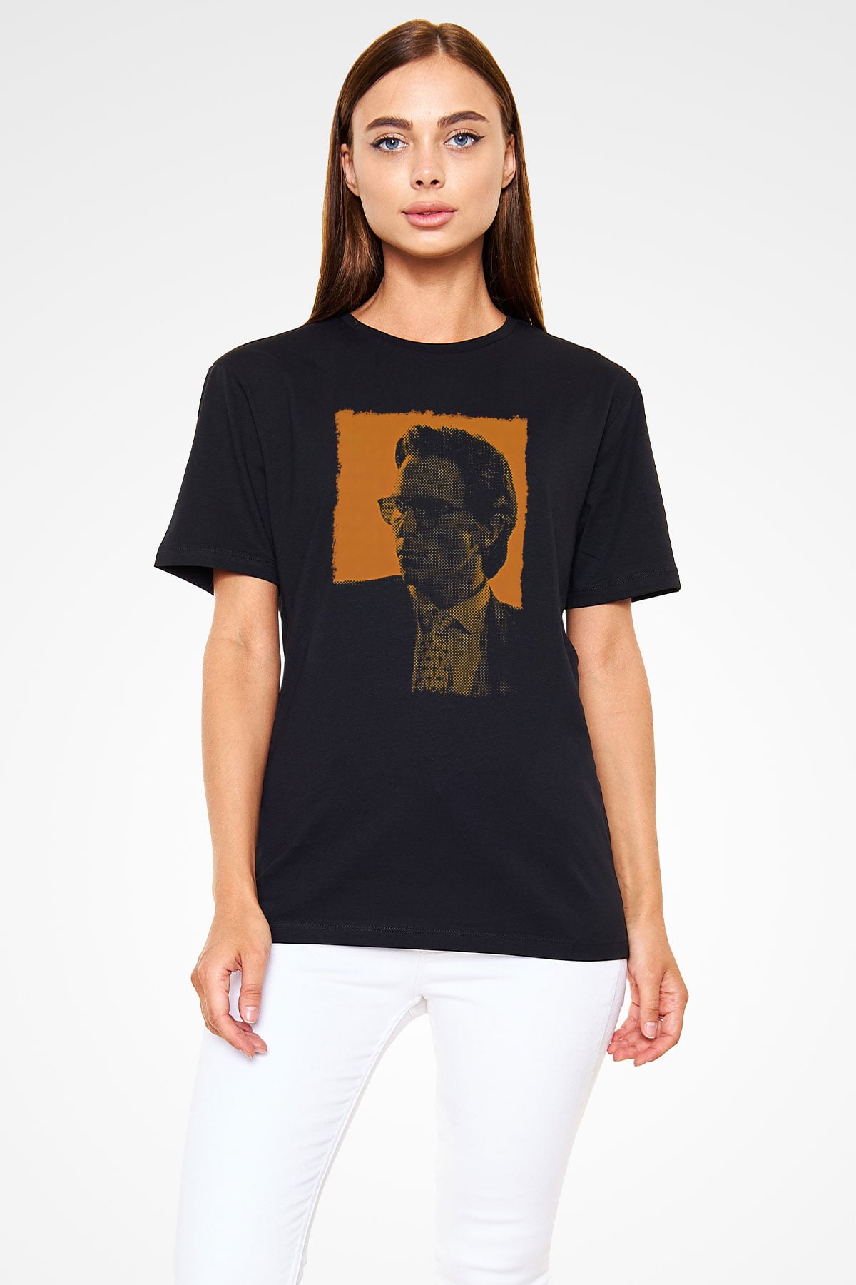 American Psycho Baskılı Unisex Siyah Tişört - Tshirt
