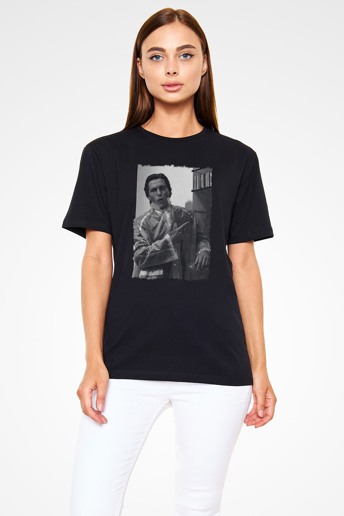 American Psycho Baskılı Unisex Siyah Tişört - Tshirt