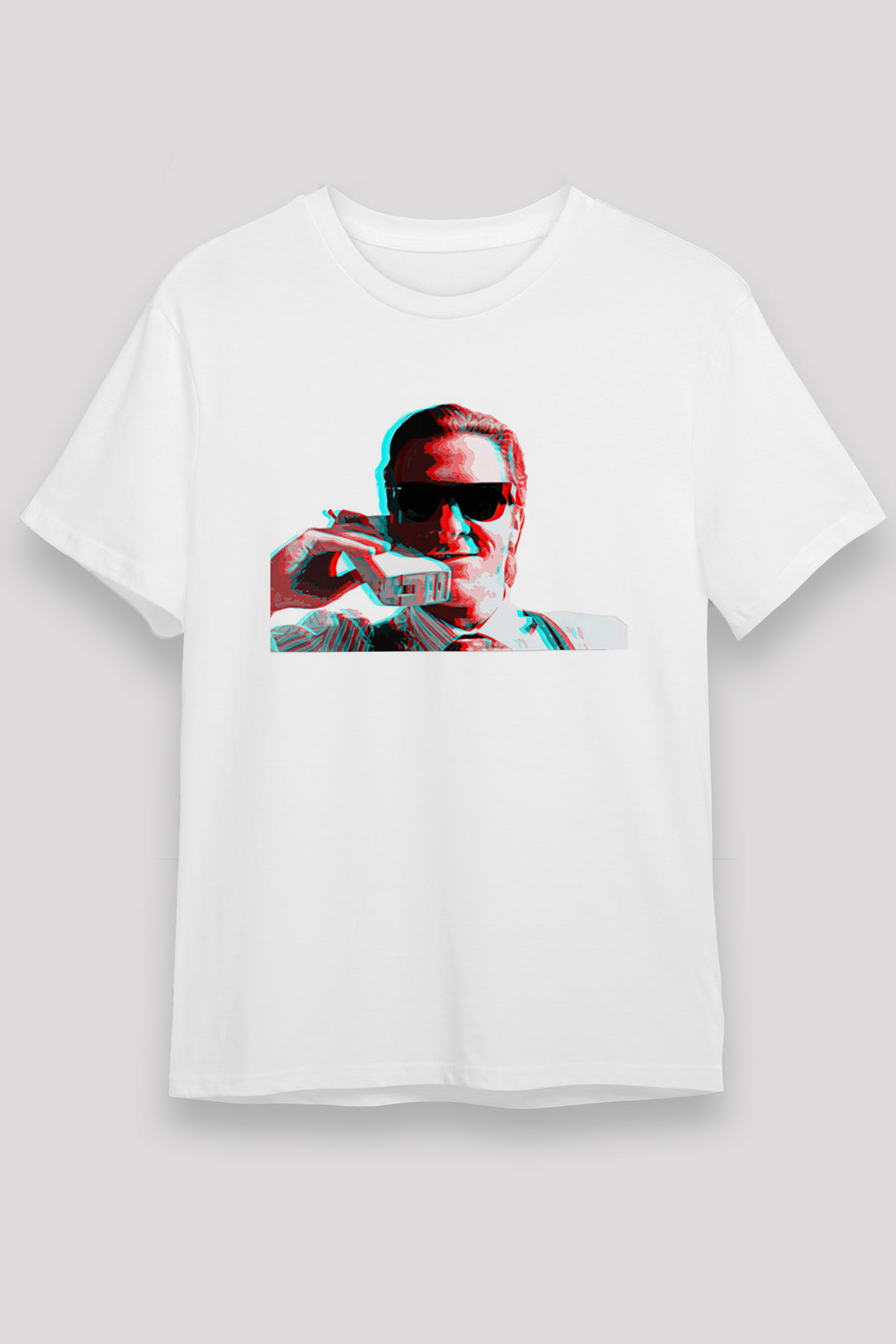 American Psycho Unisex Baskılı Beyaz Tişört - Tshirt