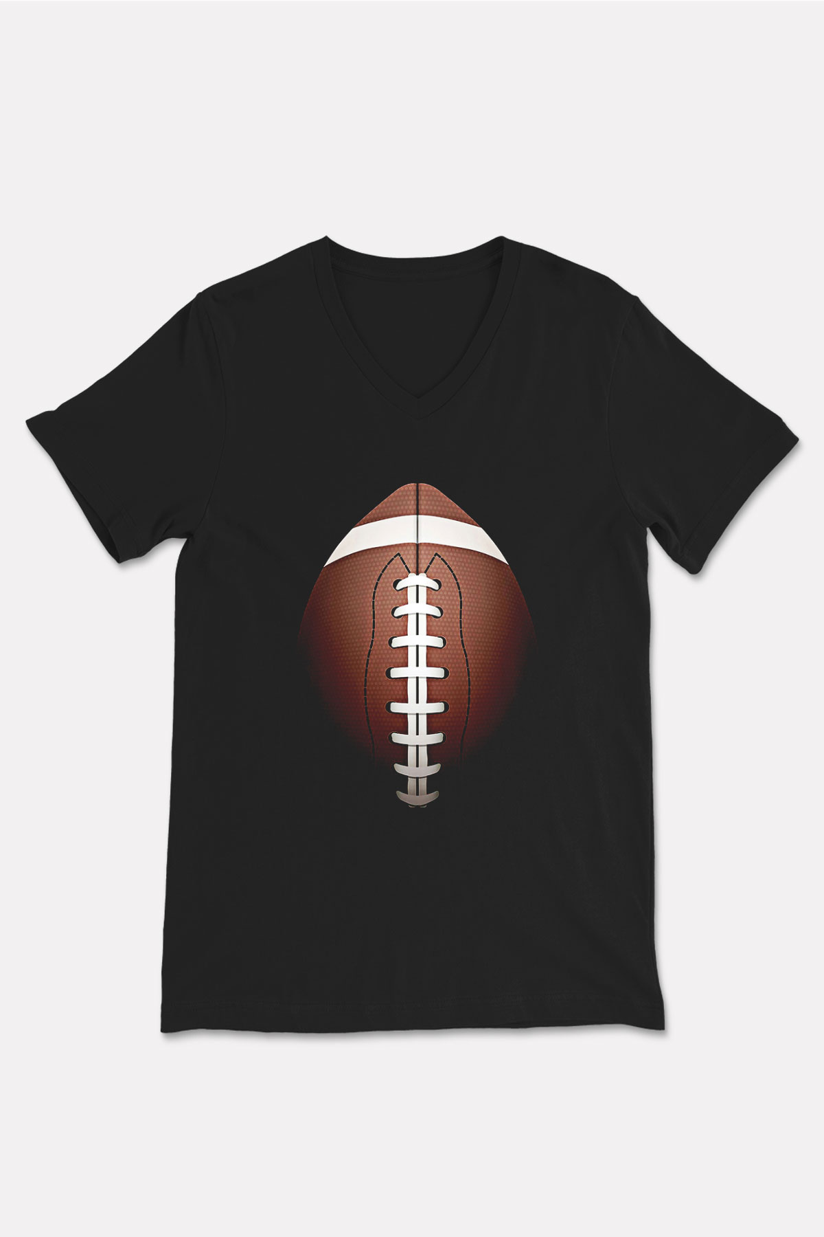 Amerikan Futbolu - American Football Baskılı Unisex Siyah V Yaka Tişört