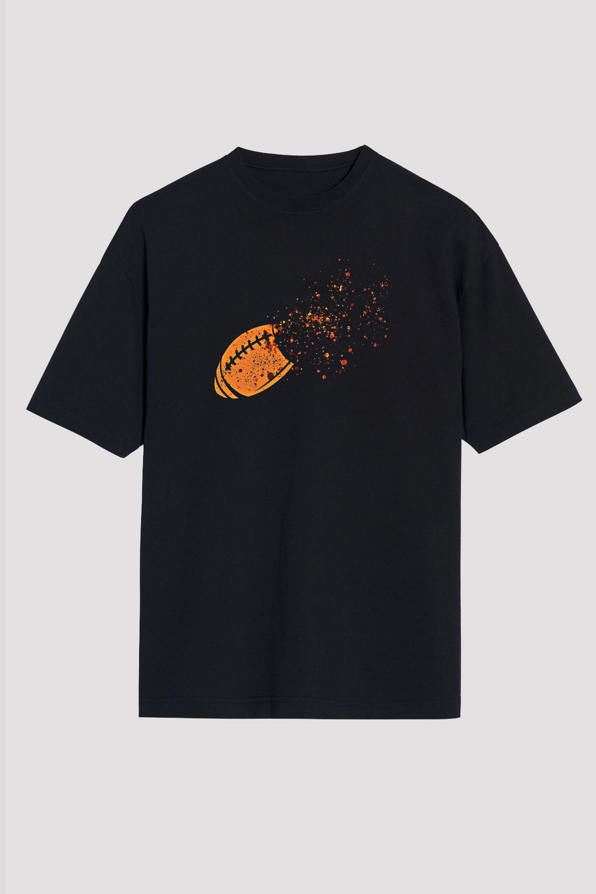 Amerikan Futbolu - American Football Baskılı Unisex Siyah Oversize Tişört
