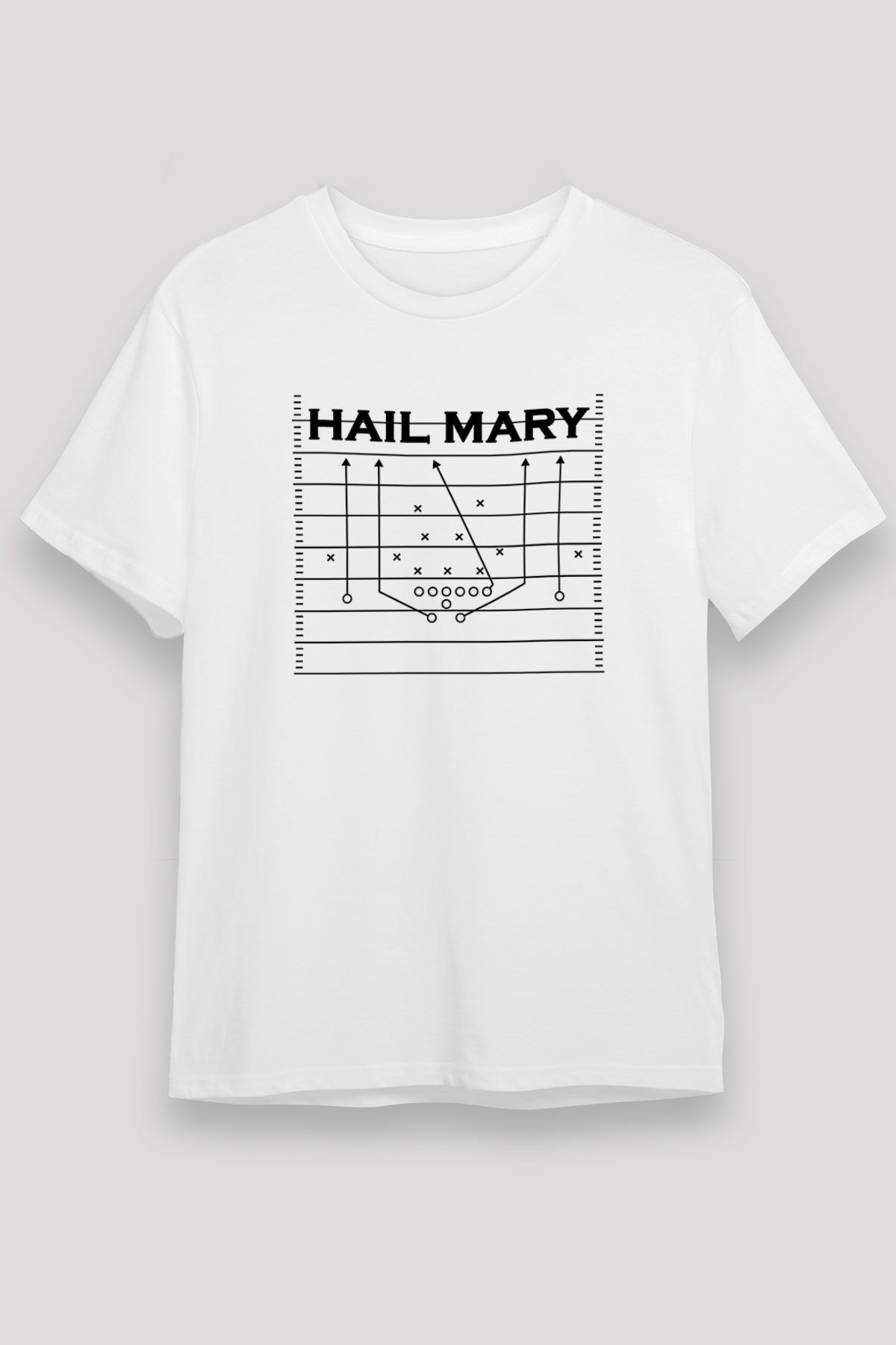 Amerikan Futbolu Baskılı Unisex Beyaz Tişört - Tshirt