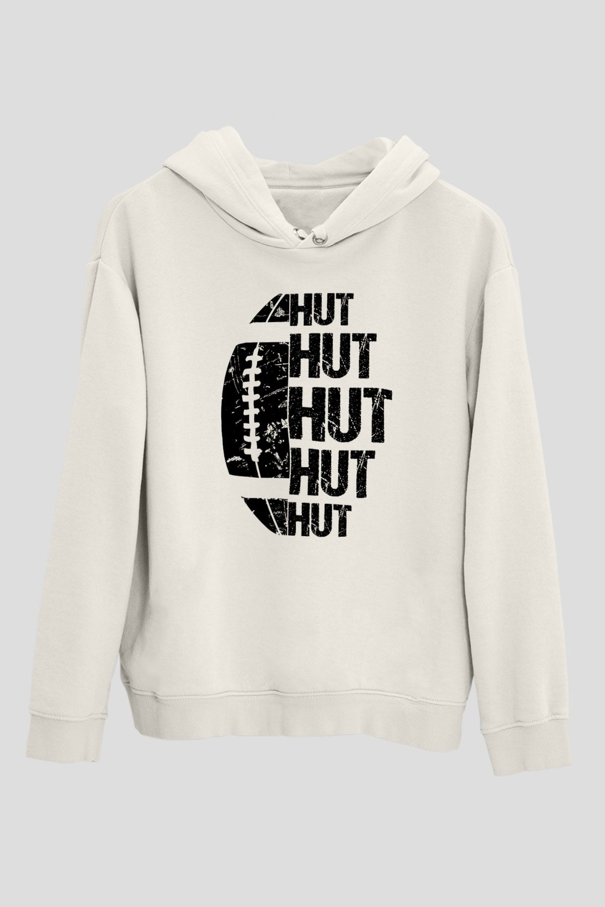 Amerikan Futbolu Baskılı Unisex Ekru Hoodie