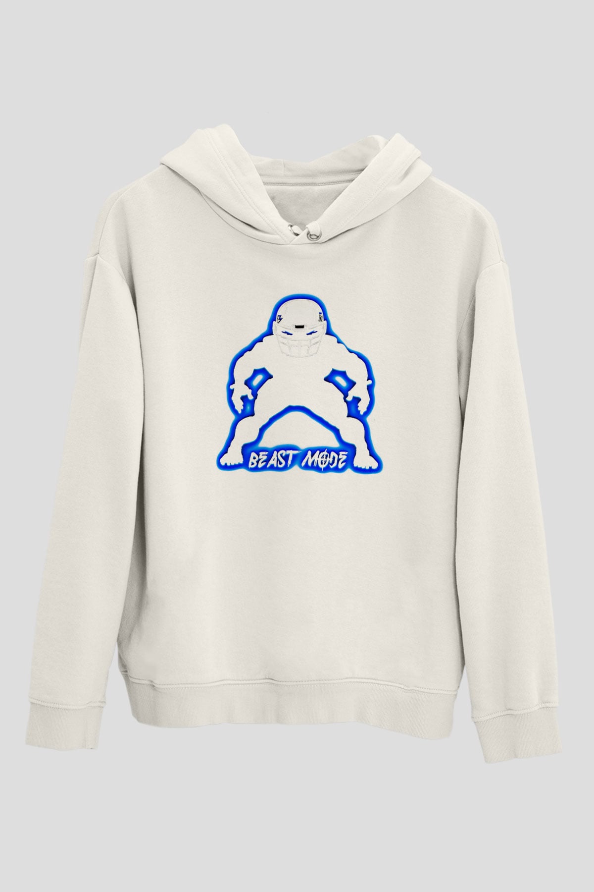Amerikan Futbolu Baskılı Unisex Ekru Hoodie