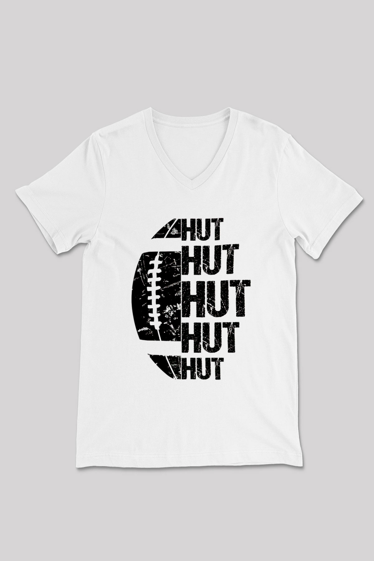 Amerikan Futbolu Baskılı Unisex V Yaka Tişört - Tshirt