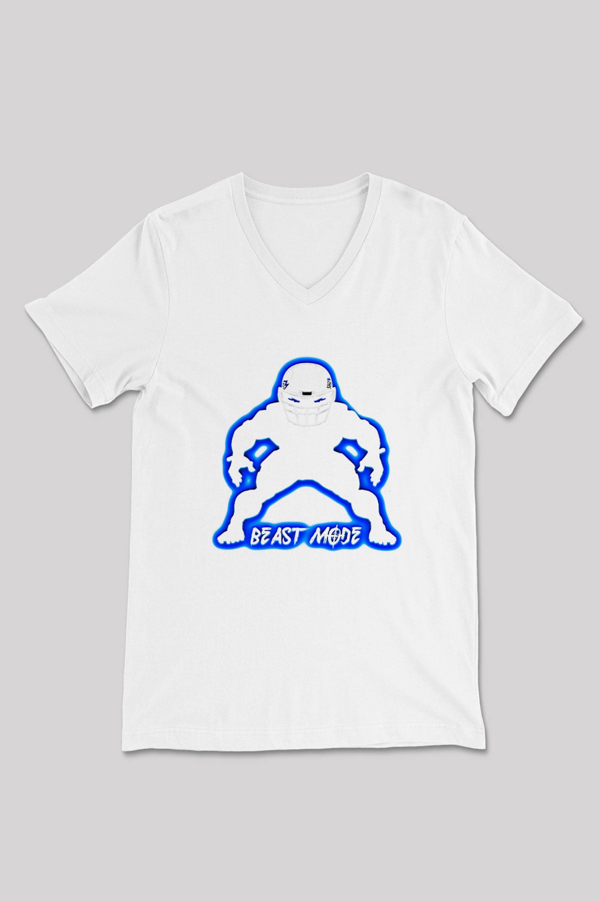Amerikan Futbolu Baskılı Unisex V Yaka Tişört - Tshirt
