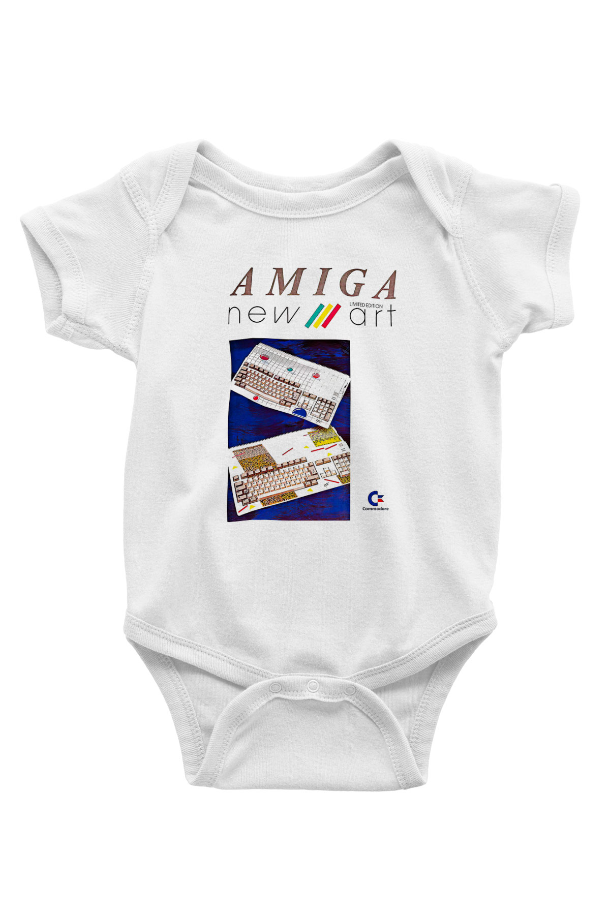Amiga 500 Baskılı Beyaz Unisex Bebek Body - Zıbın