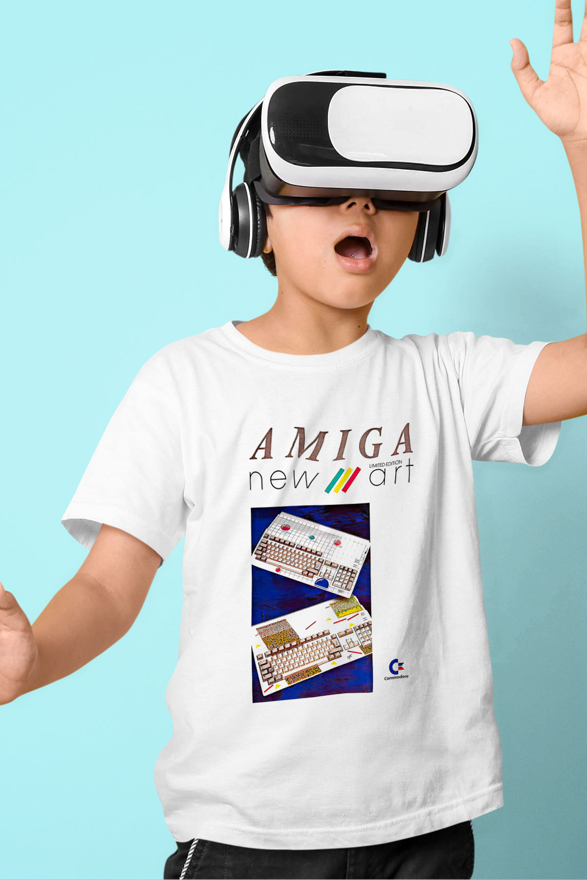 Amiga 500 Baskılı Beyaz Unisex Beyaz Çocuk Tişört - Tshirt