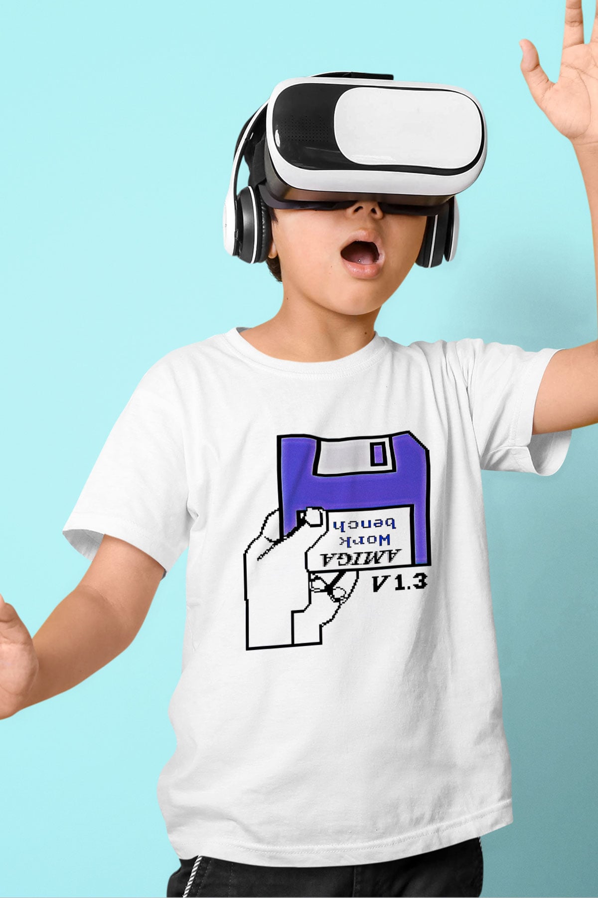 Amiga 500 Baskılı Beyaz Unisex Beyaz Çocuk Tişört - Tshirt