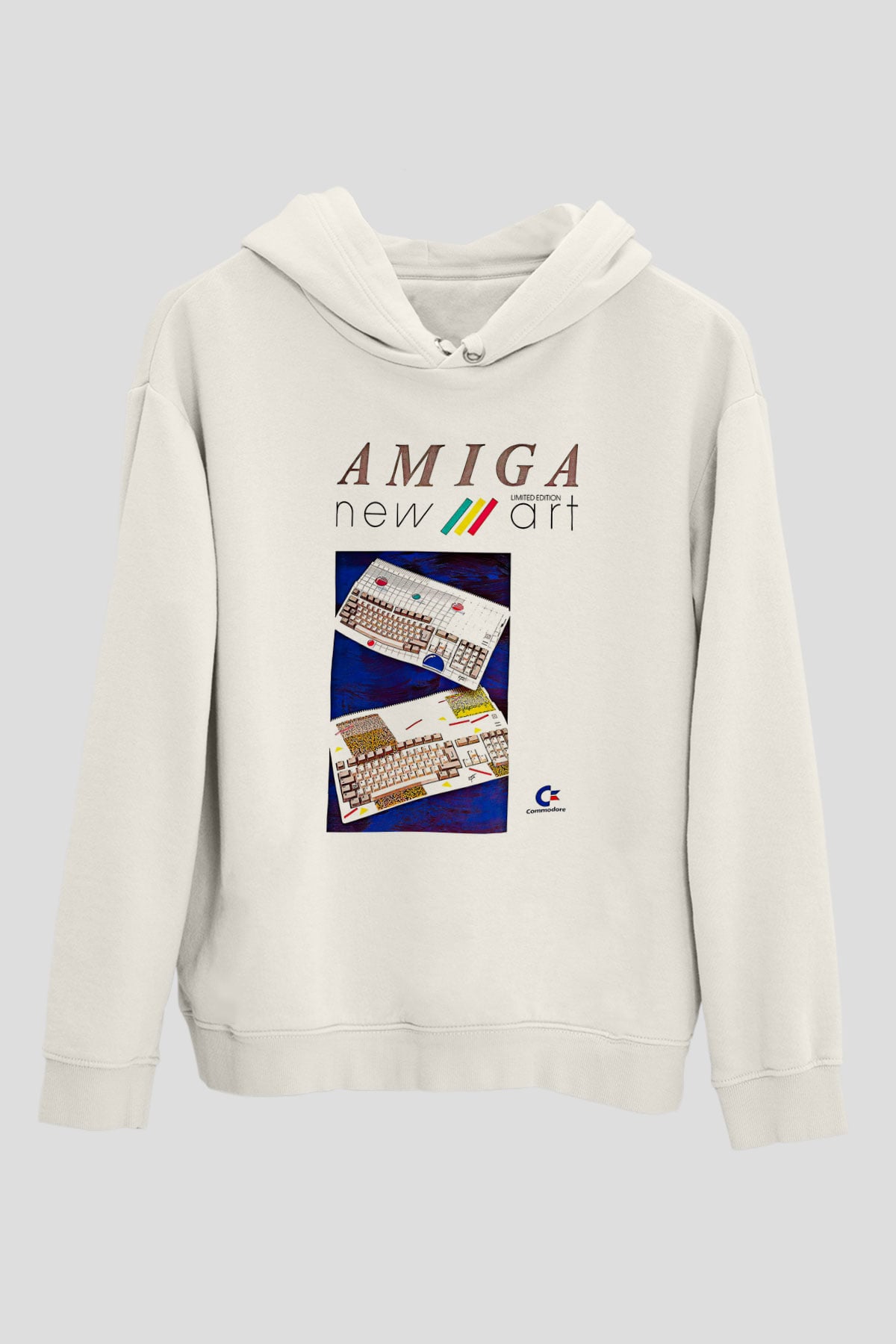 Amiga 500 Baskılı Beyaz Unisex Kapüşonlu Sweatshirt