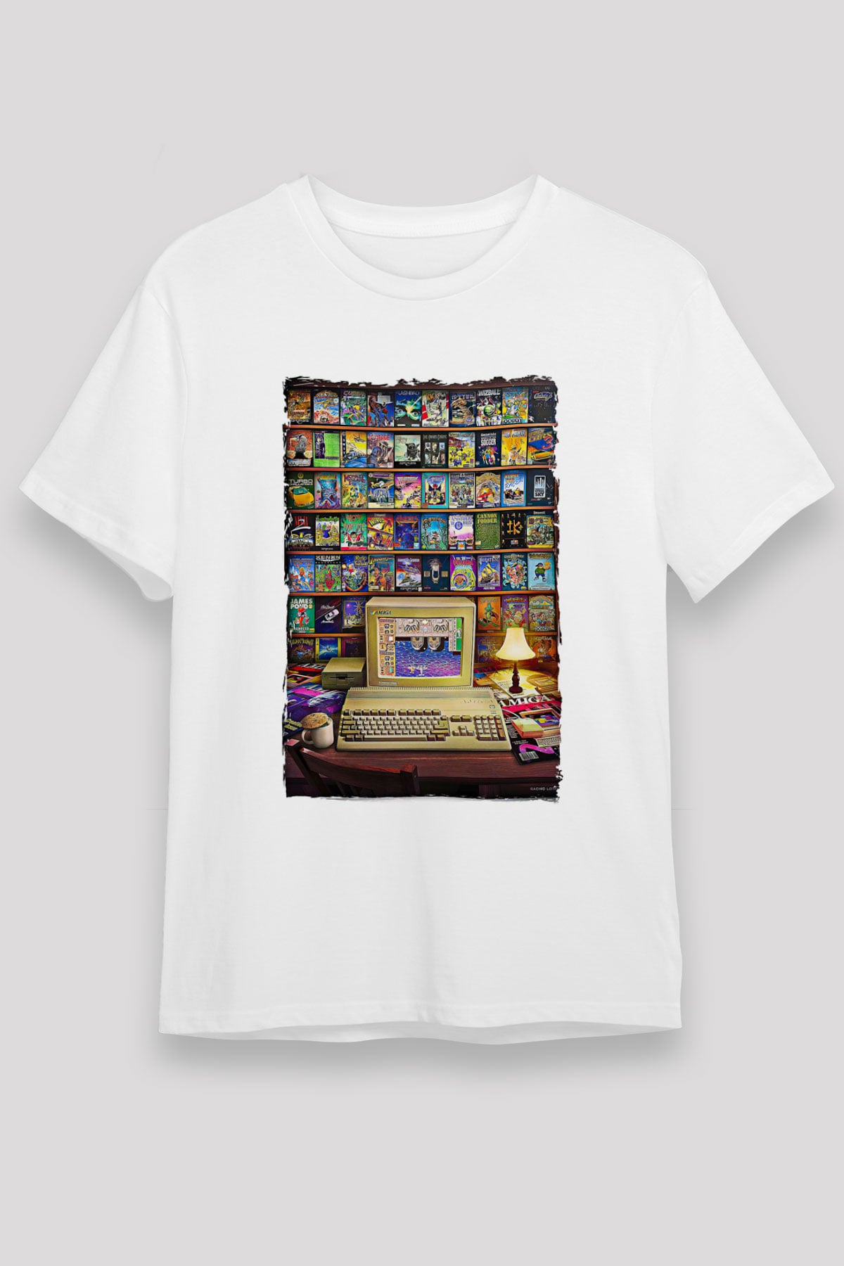 Amiga 500 Baskılı Unisex Beyaz Tişört - Tshirt