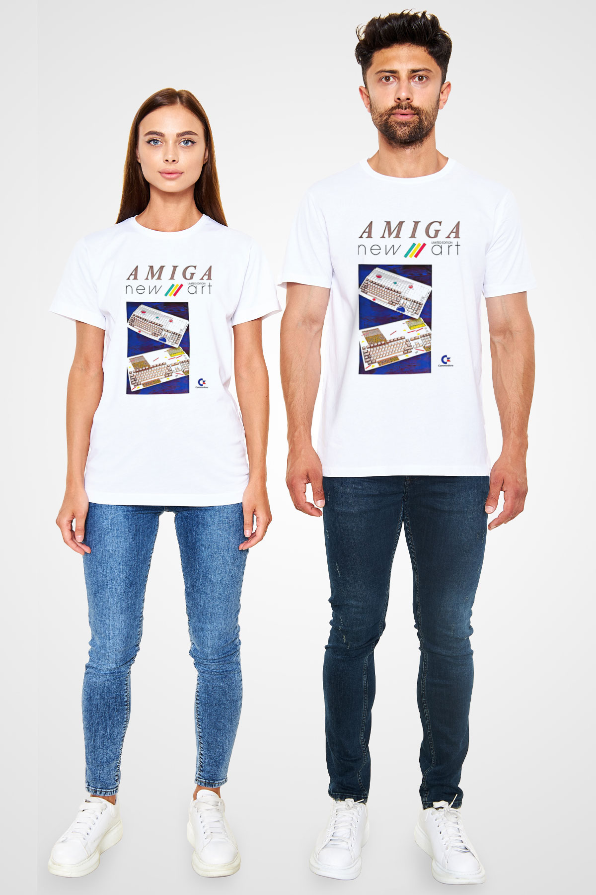 Amiga 500 Baskılı Unisex Beyaz Tişört - Tshirt