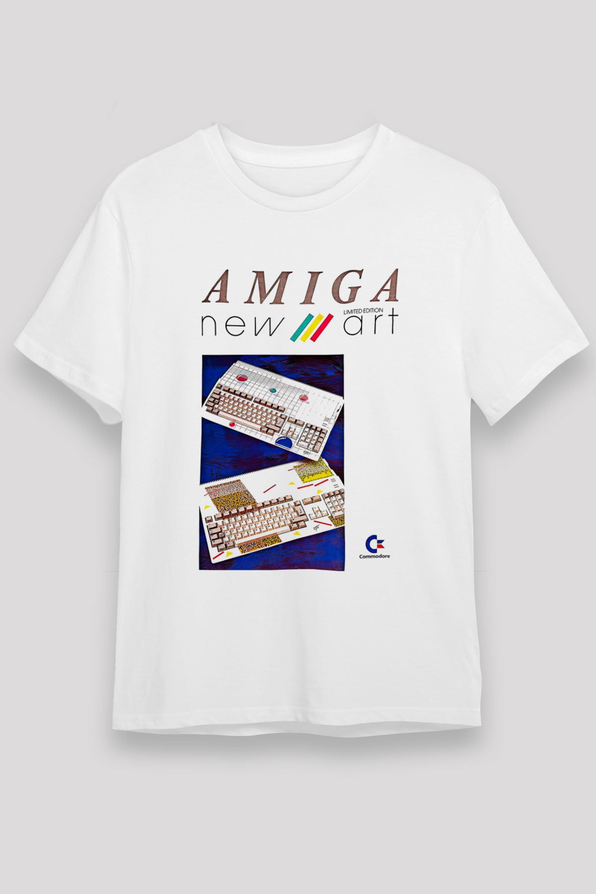 Amiga 500 Baskılı Unisex Beyaz Tişört - Tshirt