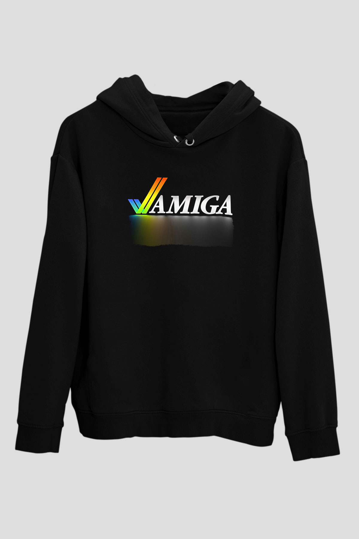 Amiga 500 Baskılı Unisex Siyah Kapüşonlu Sweatshirt