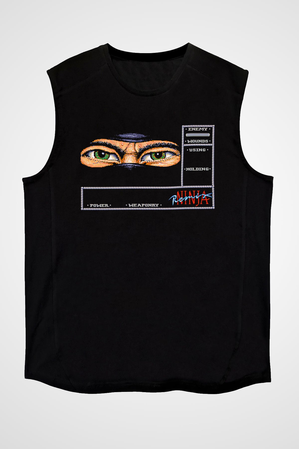 Amiga 500 Baskılı Unisex Siyah Kolsuz Tişört - Tshirt