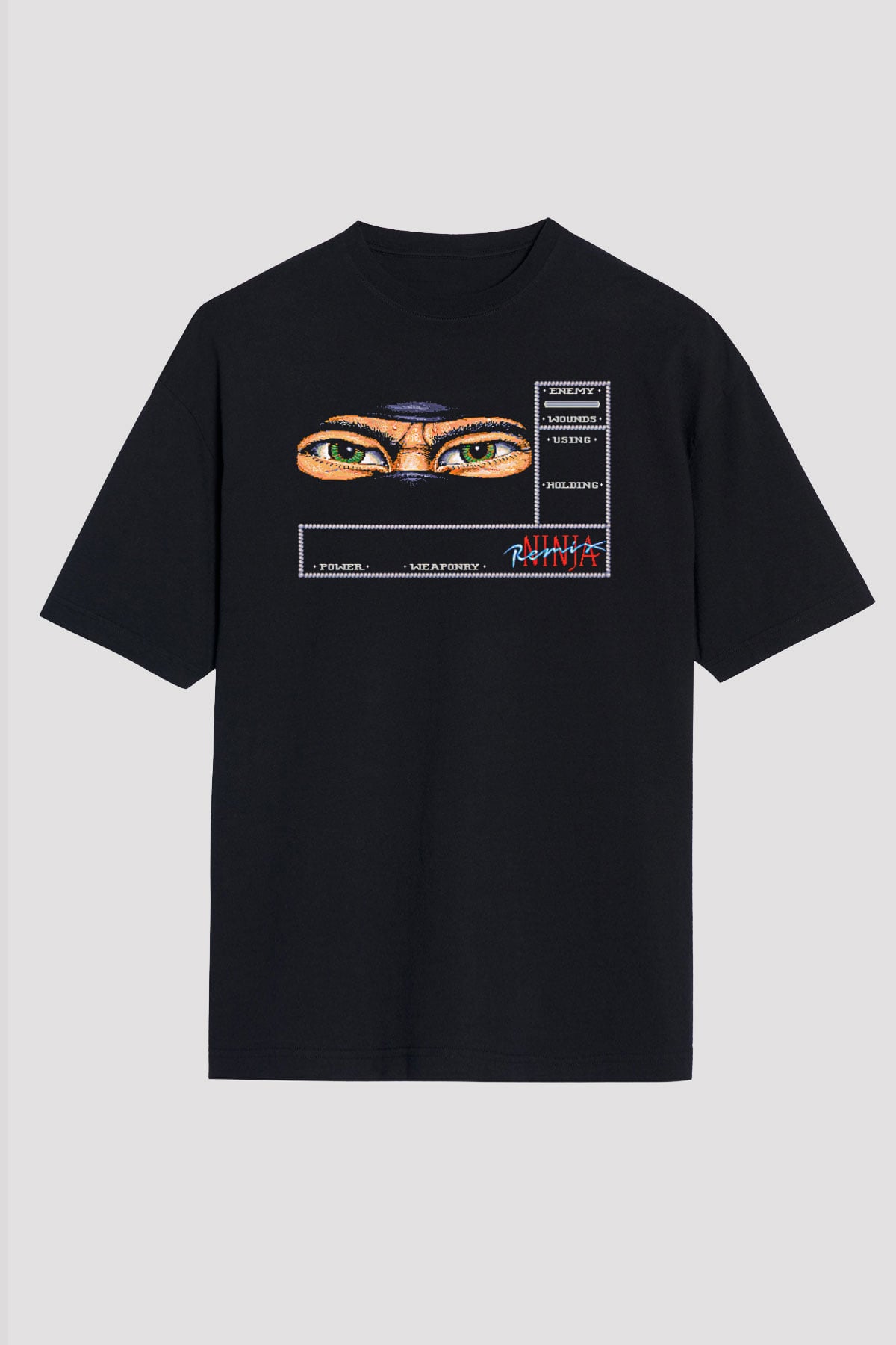 Amiga 500 Baskılı Unisex Siyah Oversize Tişört - Tshirt