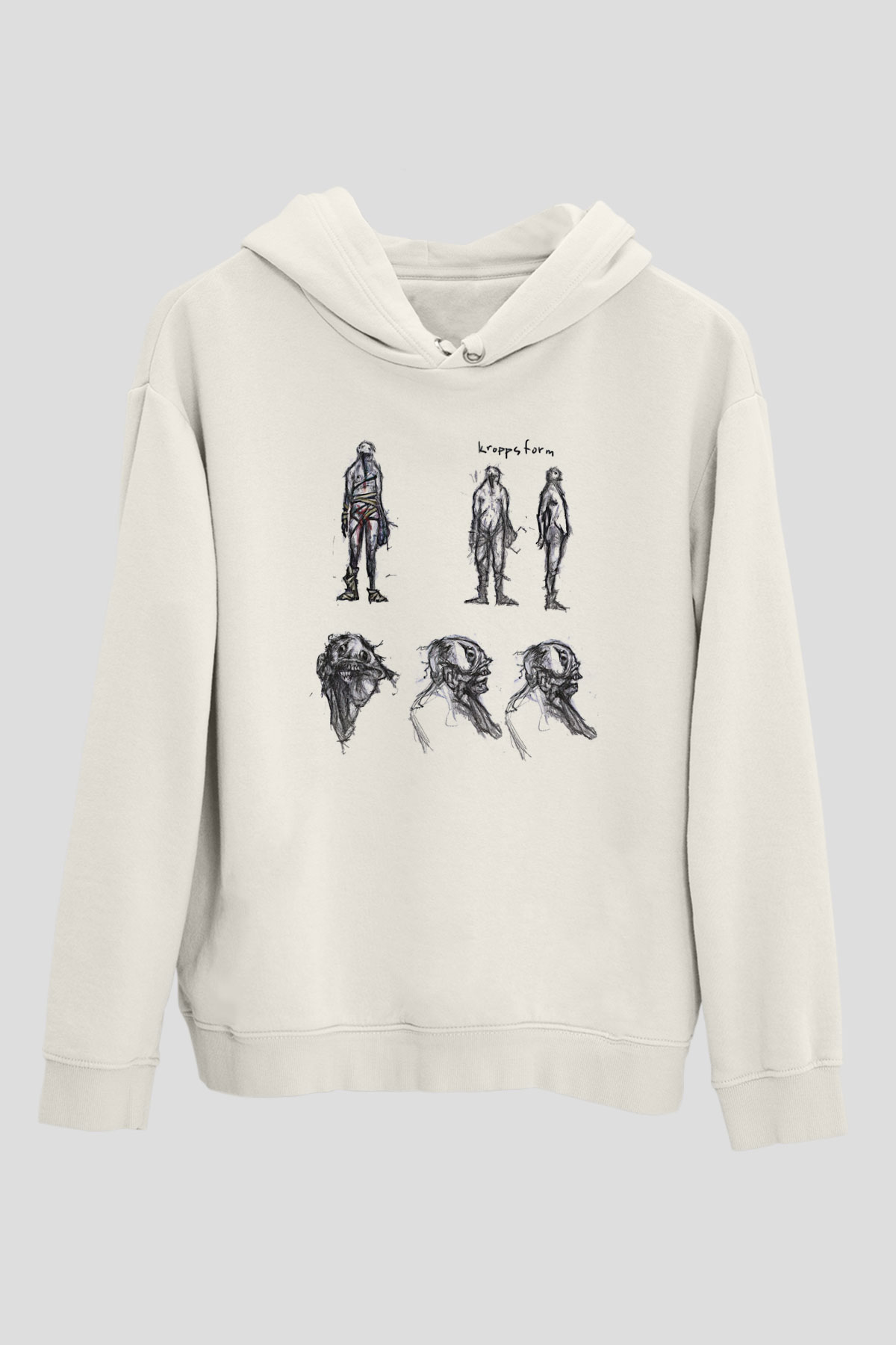 Amnesia Baskılı Beyaz Unisex Kapüşonlu Sweatshirt