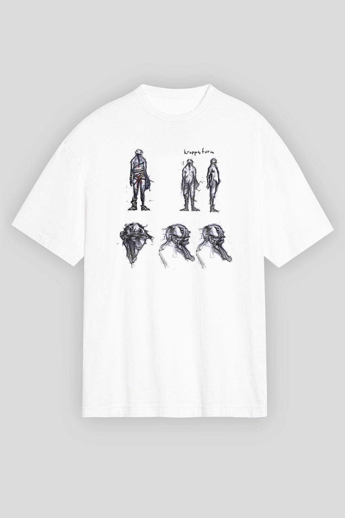 Amnesia Baskılı Beyaz Unisex Oversize Tişört - Tshirt